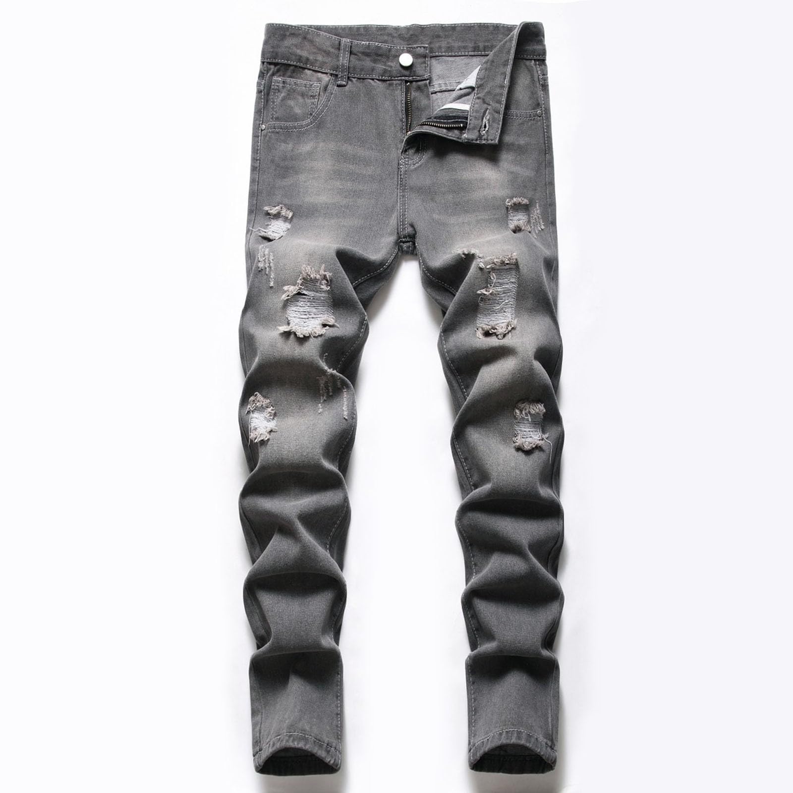 2026 Chicos Skinny Fit Rasgado Desgastado Moda Niños Denim Pantalones Pantalones Negros Pantalones Cortos Chicos
