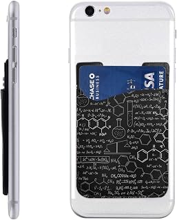 Abstract Science Chemistry Print Leather Mobile Phone Card Package Card Case Cell Phone Card Pocket Compatible with Most Smartphones