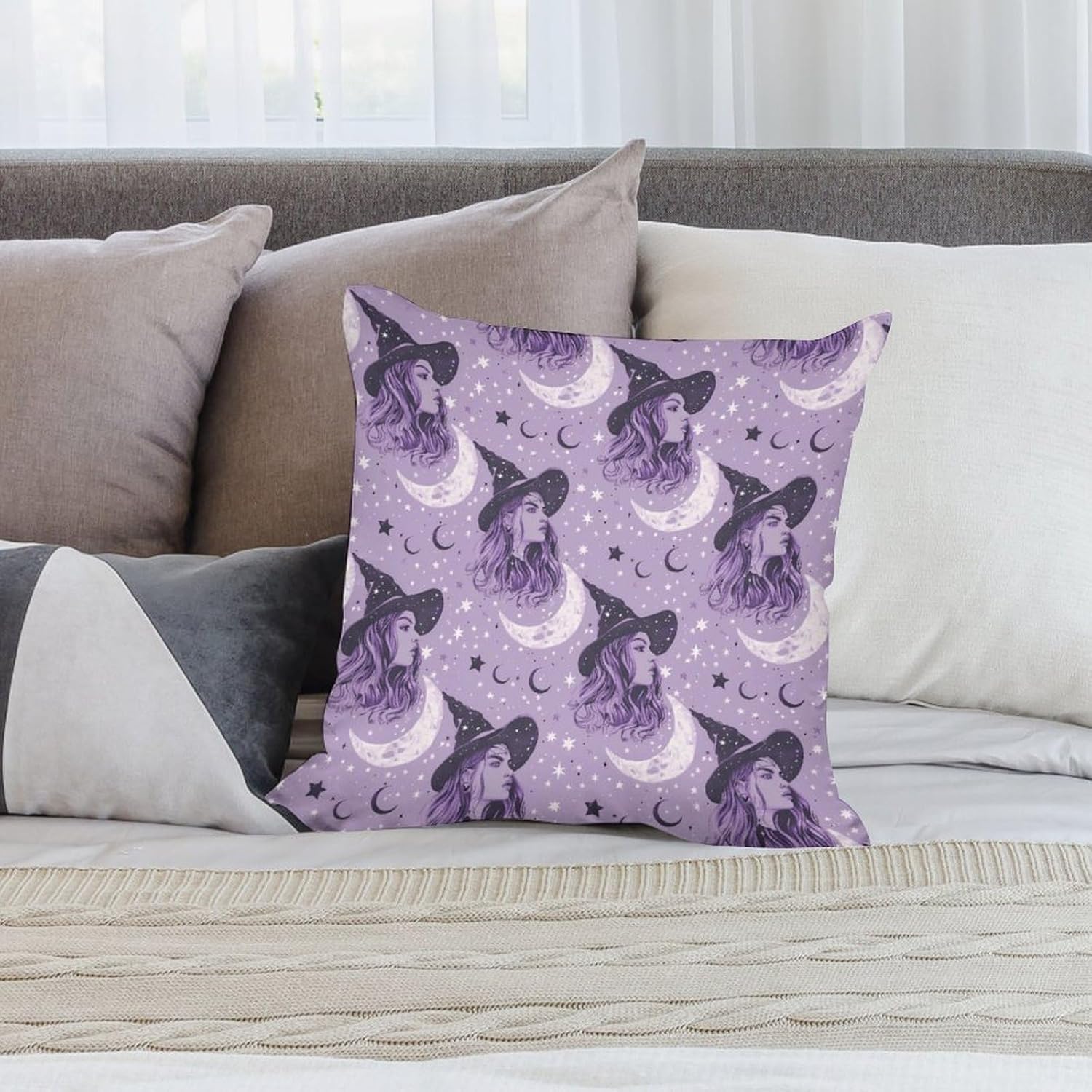 Moon Goddess Printed Throw Pillow Case 4 Pcs Soft Pillowcases Pillows Covers Sofa Bed Decor 12/14/16/17/18/20/22/24/32 Inches