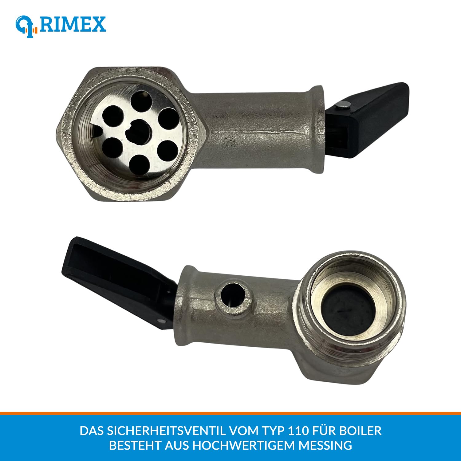 Produktbild von 0,7 MPa Membran-Sicherheitsventil – 1/2 Zoll AG X 1/2 Zoll IG – Messing – Für Warmwasserbereiter & Boiler – Rückschlagfunktion