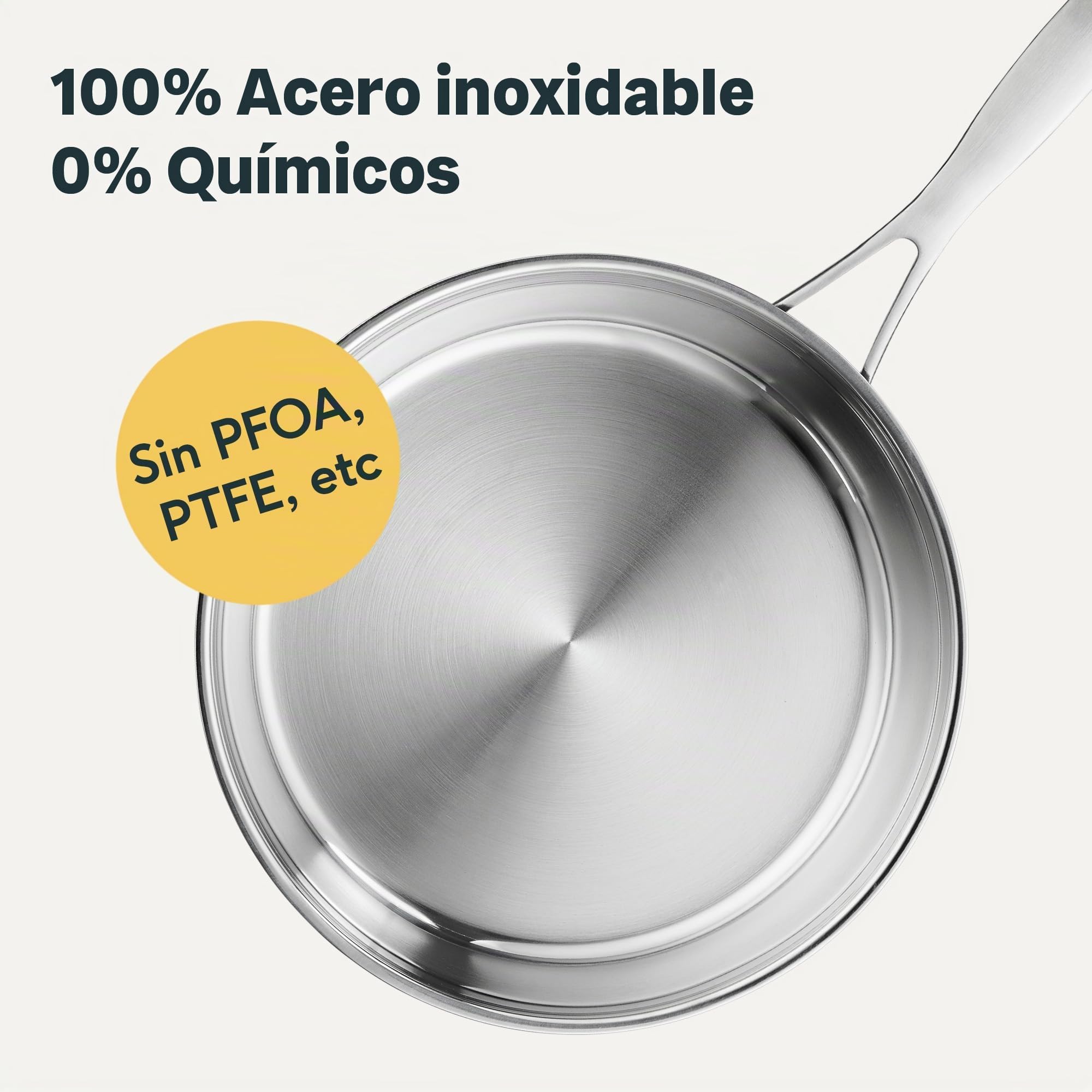 SILBERTHAL Sartenes Acero Inoxidable 20 24 28 cm Sin Antiadherente 18/10 | Gas, horno y vitrocerámica hasta 400°C, triple fondo para calor uniforme, sin PFOA y PFOS, para una cocina sana, apta