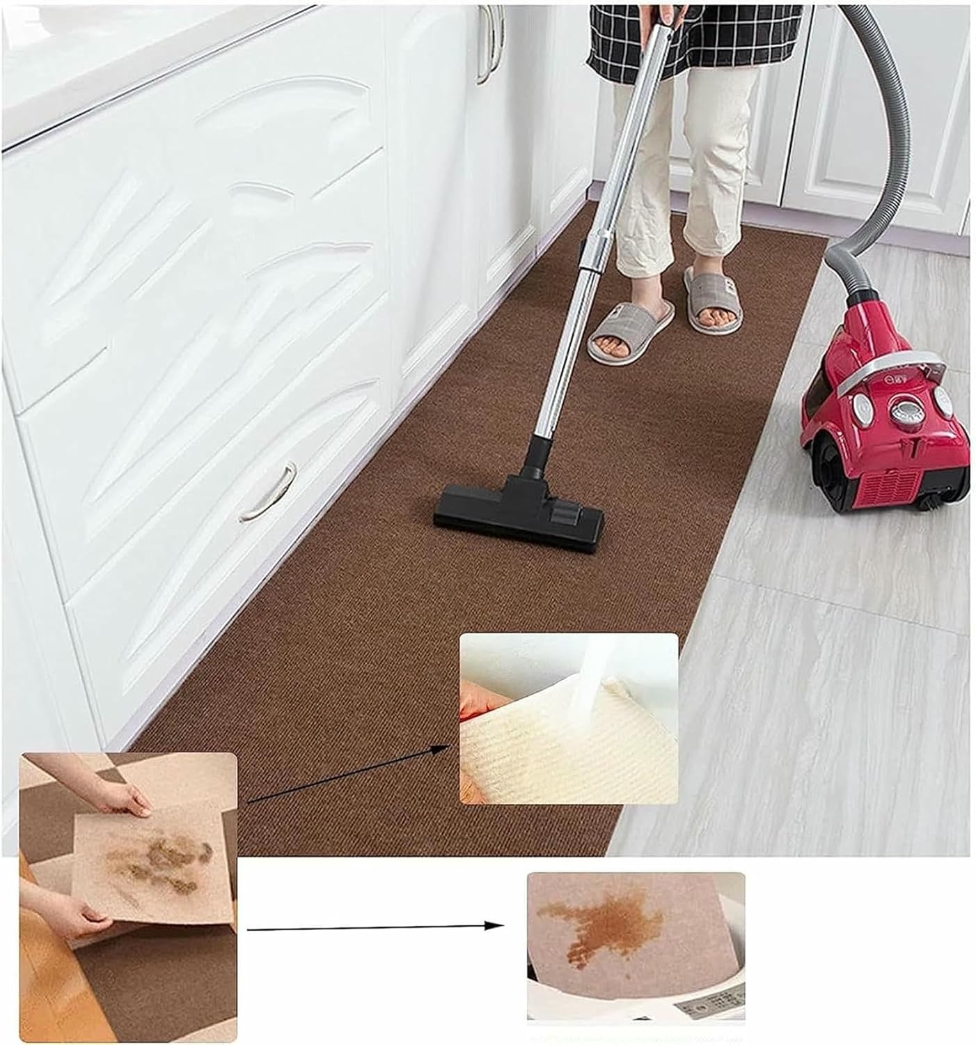 Self Adhesive Carpet Tile, Peel and Stick Multi-Purpose Floor Mat for Home and Pets,Non-Slip Washable Polyester Carpet Floor Tile~/