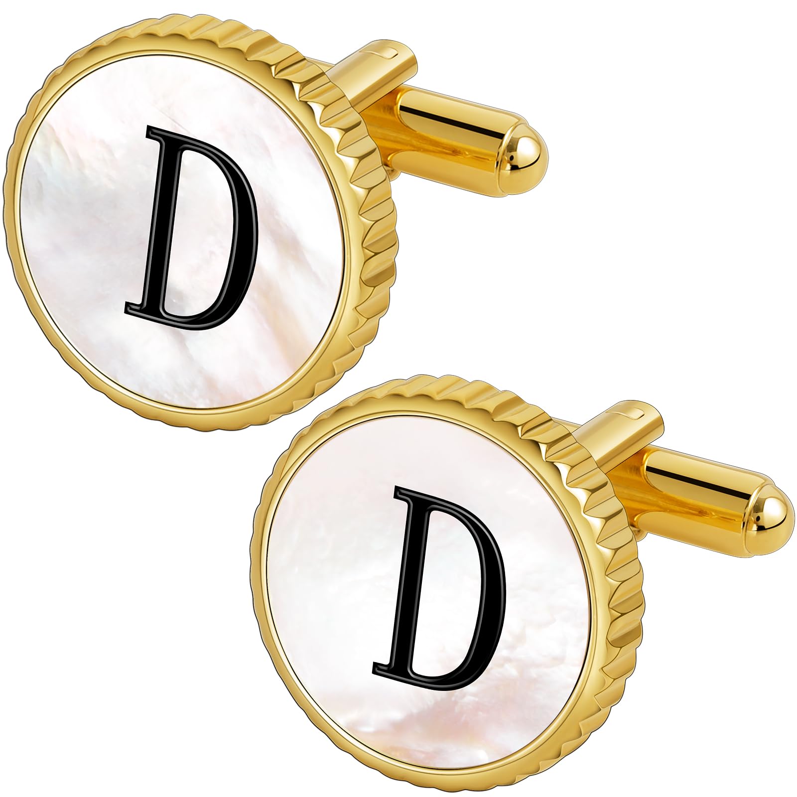 Cuff Links Mens Golden Silver Gunmetal Black, Cufflinks for Men Custom Initial Personalized Mother Of Pearl Mens Cufflink for Shirt Golden Silver Gunmetal Black Cuff Link Shirt for Wedding