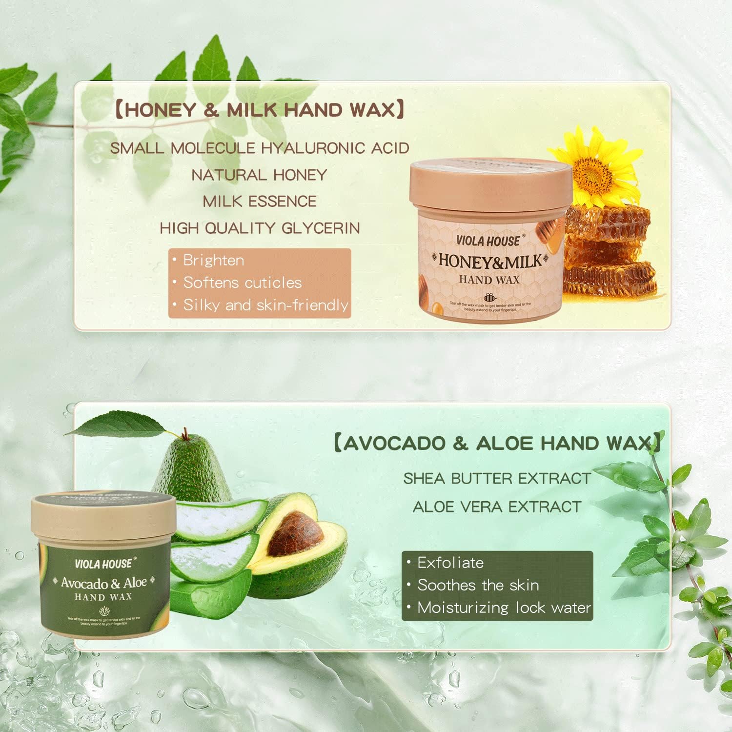 Hand Mask Avocado & Aloe Peel Off Hand Wax, Hand Peeling Masks, Moisturizing Hydrating Nourishing Exfoliating Hand Film - Image 4