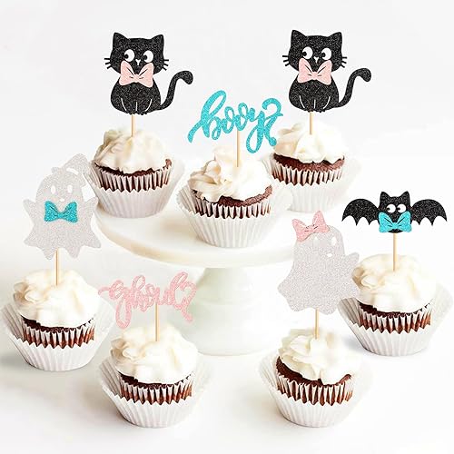 Miniatura 4 de 24 piezas de decoración para cupcakes de Halloween para niños o niñas, fantasma, calabaza, uno espeluznante, uno espeluznante, para cupcakes, araña,