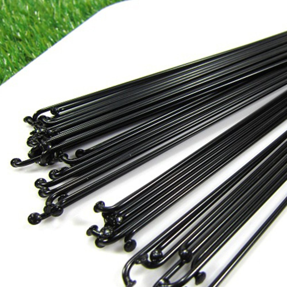 10 raggi per bicicletta in acciaio inossidabile, accessori per biciclette (Nero, dimensione: 170 mm, 10 pezzi)