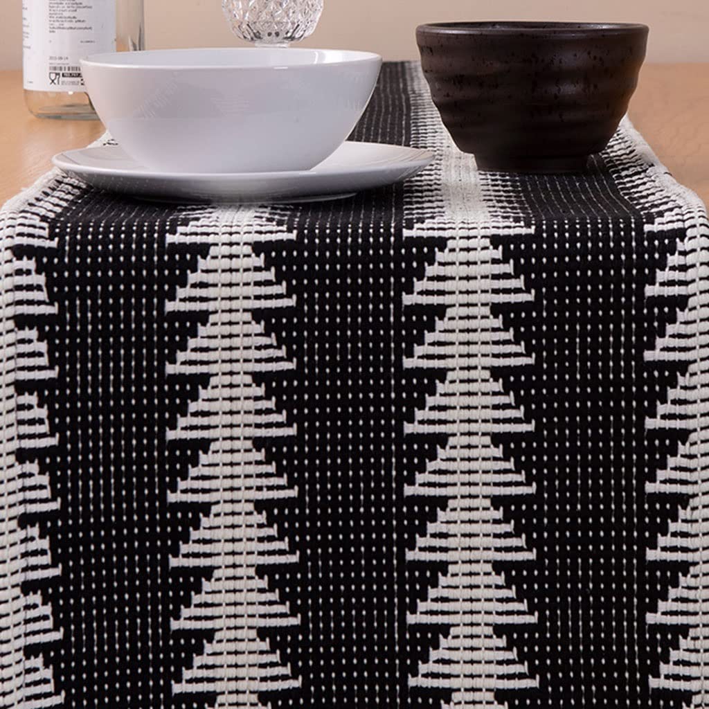 Camino de Mesa, Cocina Camino De Mesa Arpillera Caminos Algodón con Borlas Mantel Rústico Granja Estilo Rústico Sencillo(35 * 220cm)