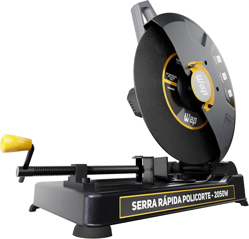 WAP Serra Policorte de Bancada 14" WF SP01, Profissional, com Morsa de 90° a 45° e Empunhadura Extra, 2050W 220V