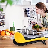 Vista 3 de MSY BIGSUNNY Soporte de cuchara de silicona para la parte superior de la estufa, soporte de cuchara resistente al calor, soporte para utensilios