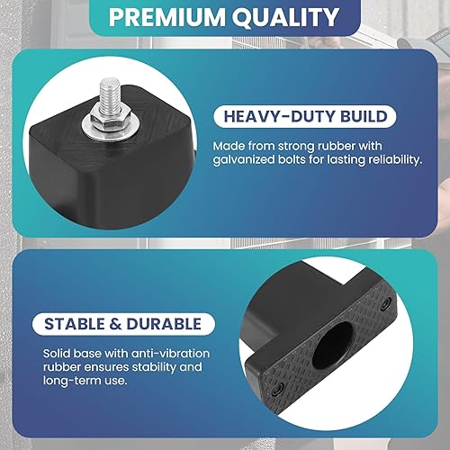Miniatura 3 de Paquete de 4 soportes de montaje de aislamiento de vibración de goma para aire acondicionado condensador soporte de montaje para mini split al aire