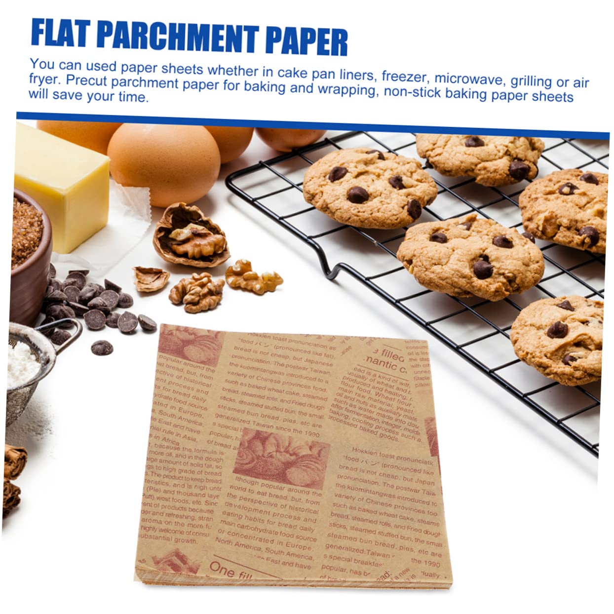 PRETYZOOM 200 Feuilles de Papier Sulfurisé Cuisson Format 30x30 Cm Résistant à L'huile et Antiadhésif Pâtisserie et L'emballage Alimentaire