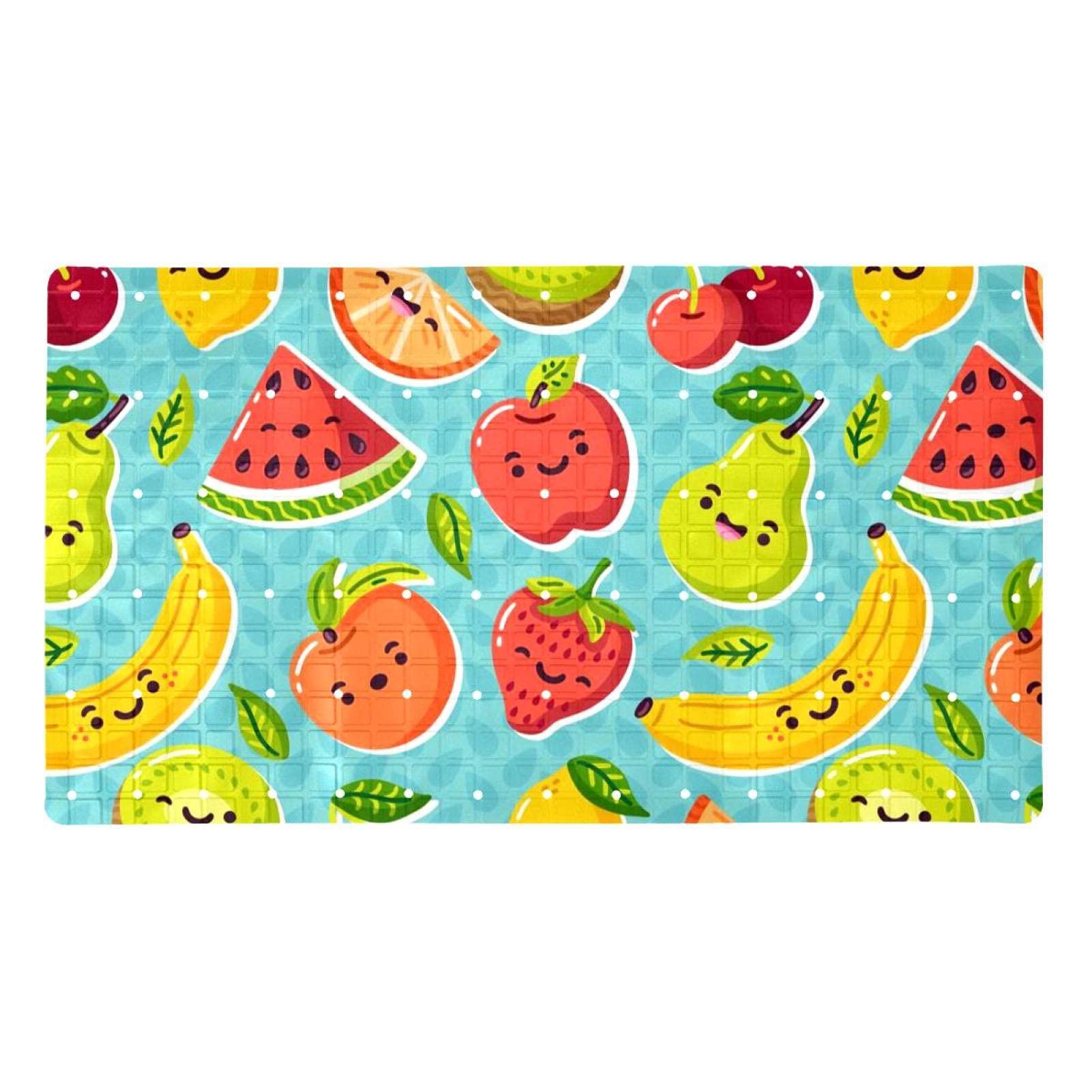 Tapis de bain antidérapant aux motifs de fruits colorés doux pour bébés
