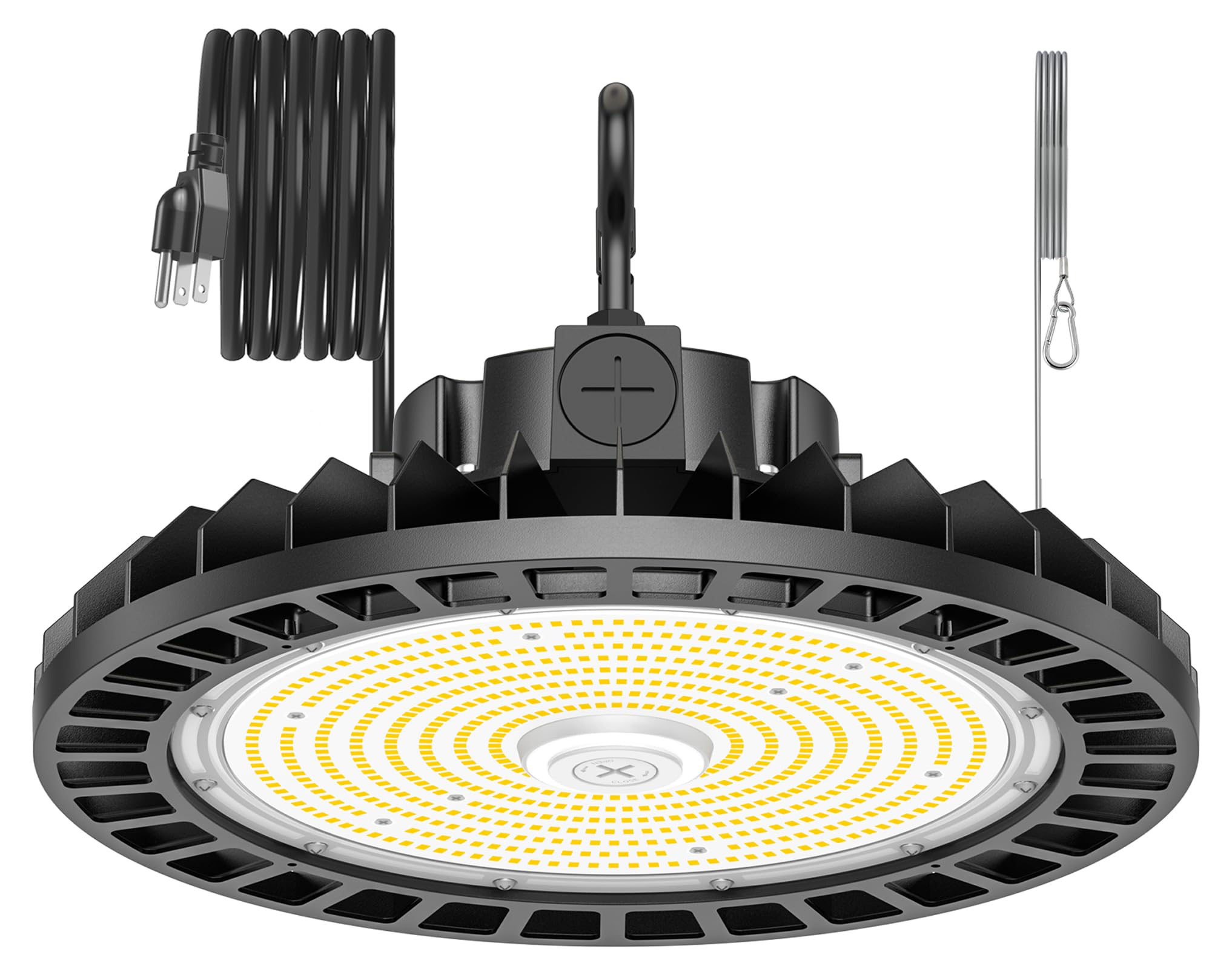 6-Pack UFO Warehouse Light Adjustable Wattage 240W 200W 150W Commercial LED High Bay Light 4500K 5000K 5700K 3-CCT
