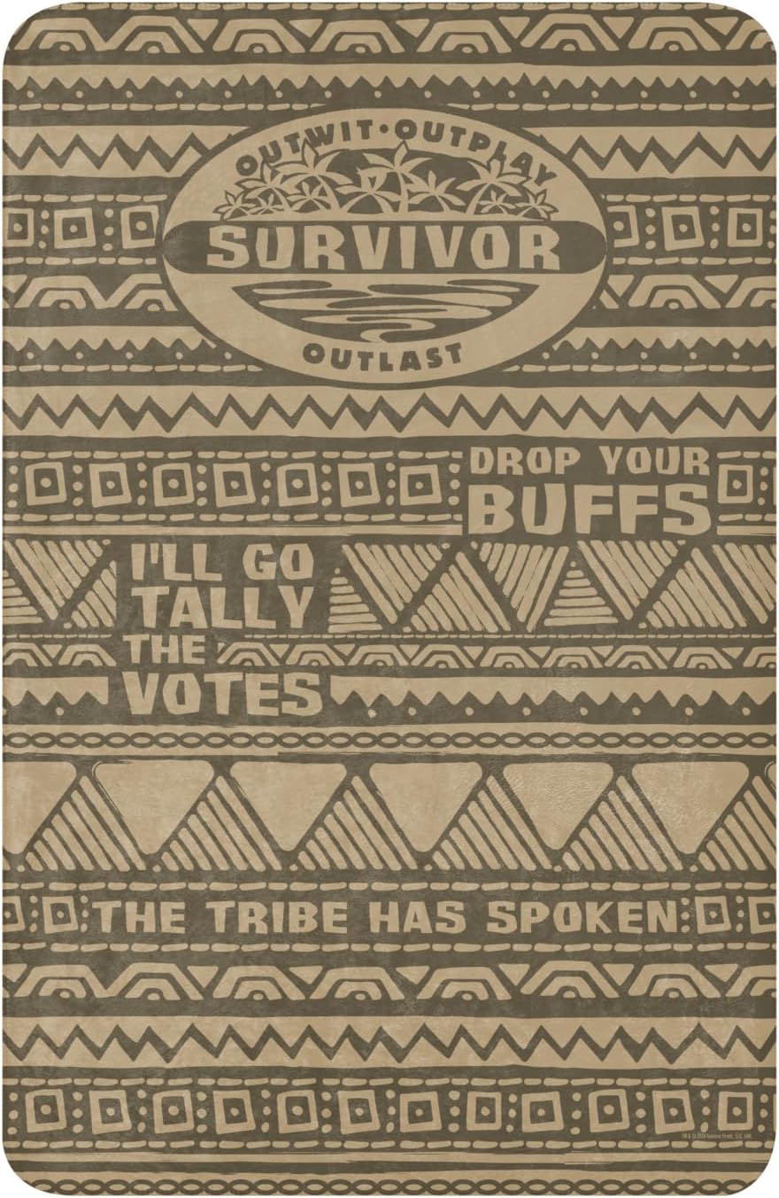 CBS Survivor Castaway Quotes Sherpa Blanket - Officially Licensed - 50 in x 60 in