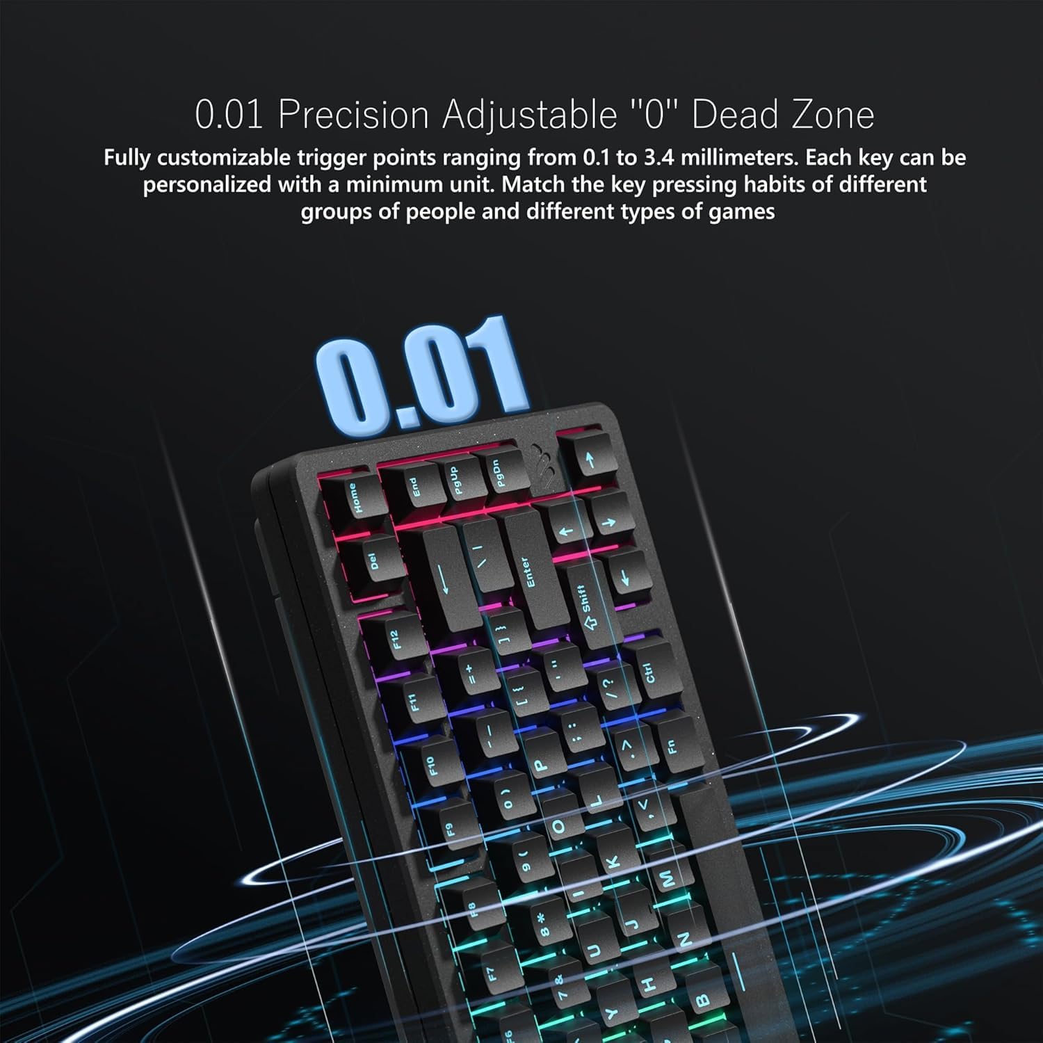 SK75 TMR - Tastiera meccanica senza fili in alluminio, 75% alluminio, ANSI US, pre-lubed POM Switches RGB Creamy Gaming Keyboard, 3 modalità BT5.0/2.4G/USB-C, Hot Swappable Keyboard con