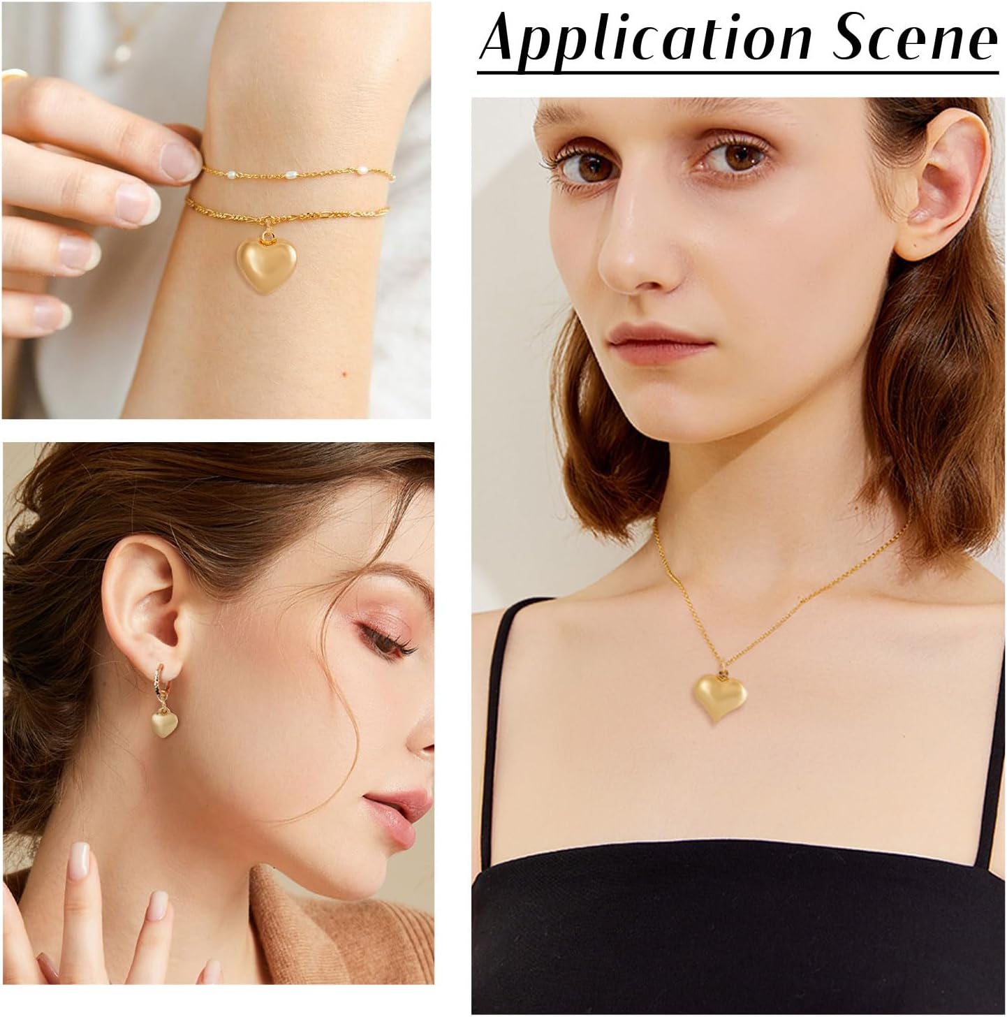 Pandahall 12Pcs Real 18K Real Gold Plated Heart Charms 3D Love Heart Pendants Metal Tiny Hearts Charm Dangle Charms with Jump Ring for Valentine's Day Necklace Earrings Keychains Jewelry Making - Image 4