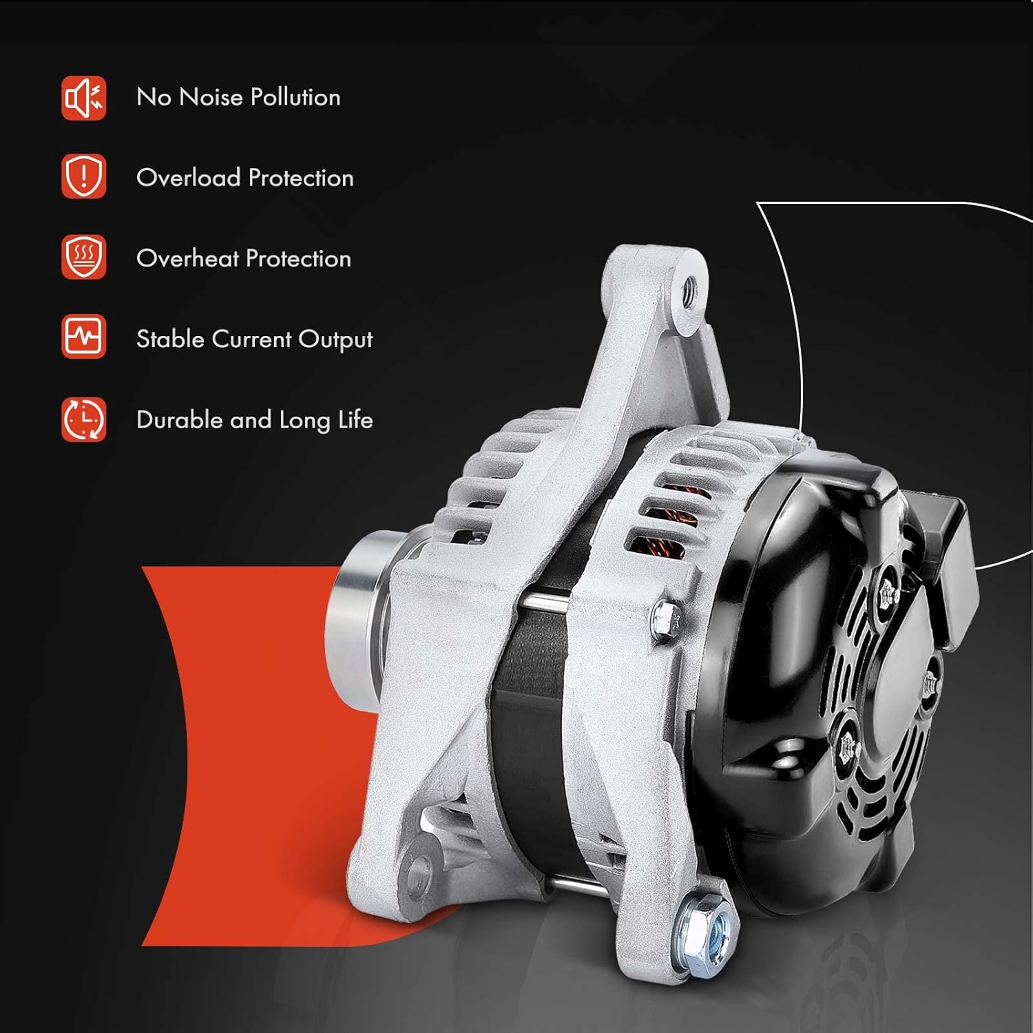 A-Premium Alternator Compatible with Toyota Camry 2010-2011 L4 2.5L, 12V 100A 4-Groove Decoupler Pulley Clockwise