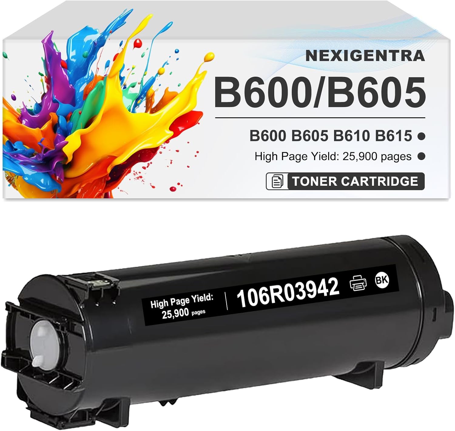 Versalink B600 B605 B610 B615 Toner Cartridge 106R03942 Compatible for Xerox B600 B605 B610 B615 Printers (25,900 Pages, Black)