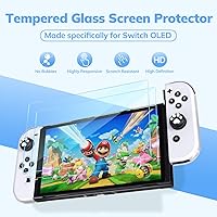 Vista 5 de Younik Paquete de accesorios para Switch OLED, kit de accesorios 16 en 1, incluye funda de transporte OLED para interruptor, funda protectora
