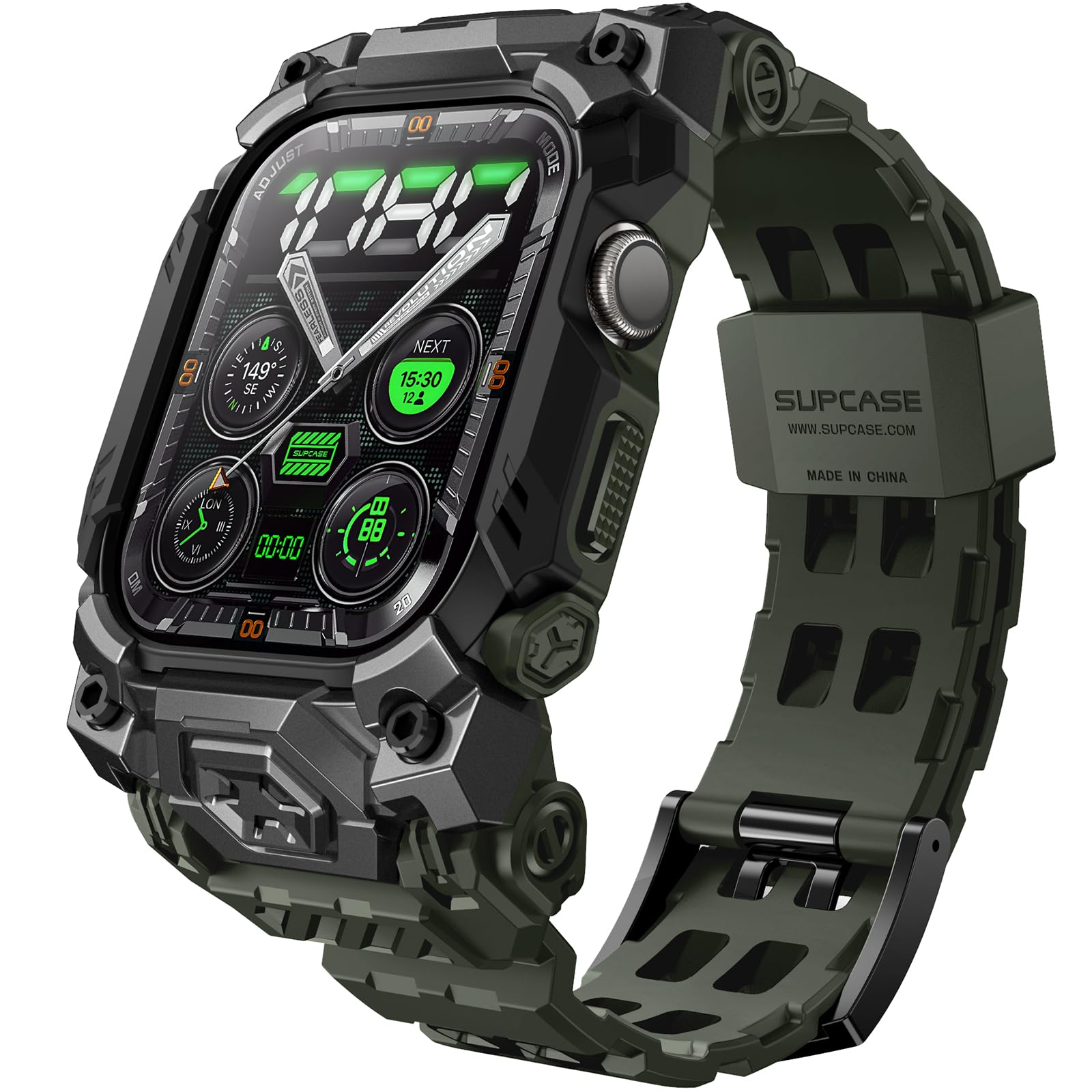 SUPCASE Funda para Apple Watch 11/10 de 46 mm con correa (mineral de escarabajo unicornio), antiarañazos, protección de grado militar, funda resistente deportiva para hombre con correa ajustable