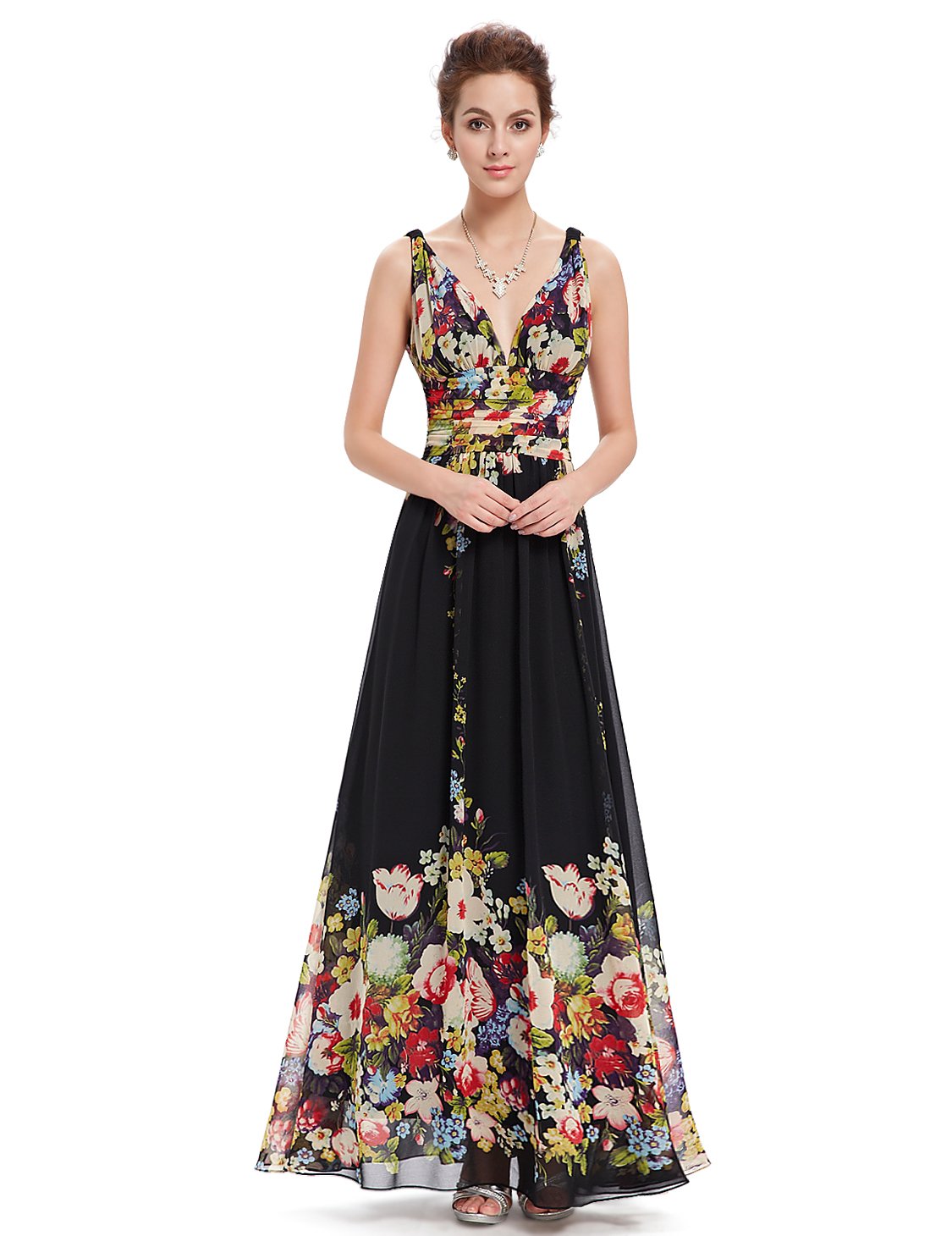 Ever-Pretty Womens Bridesmaid Dress V-Neck Sleeveless A Line Chiffon Floor Length Formal Dress 09016