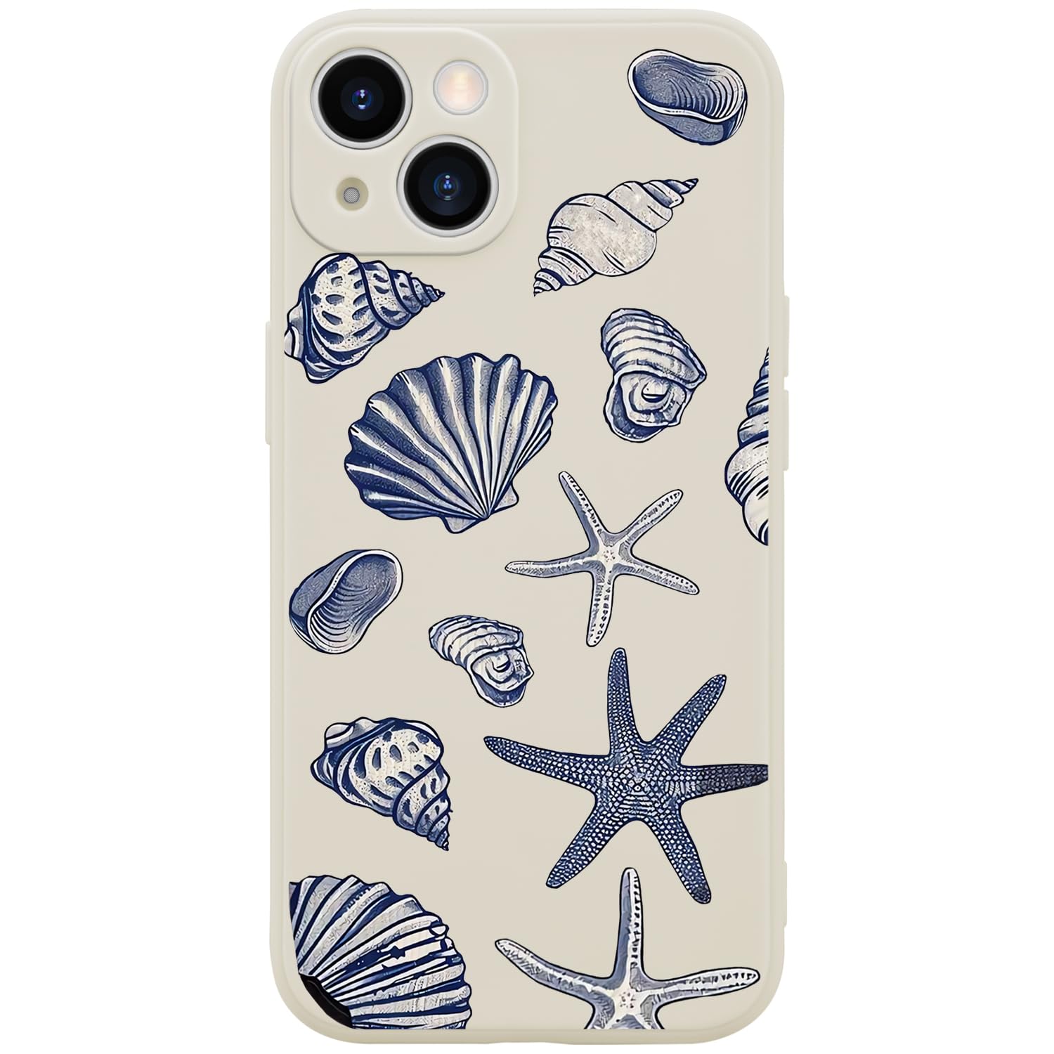 Coque iPhone 14 Pro Max coquillages en silicone liquide mat et microfibre - 8