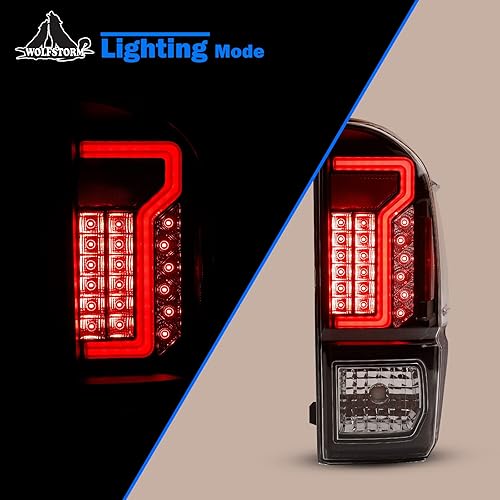 Miniatura 19 de WOLFSTORM LED Tail Light Fit for 2016-2023 Toyota Tacoma, 2016-2013 Toyota Tacoma Tail Light Replacement Assembly,1 Pair(Clear Lens)