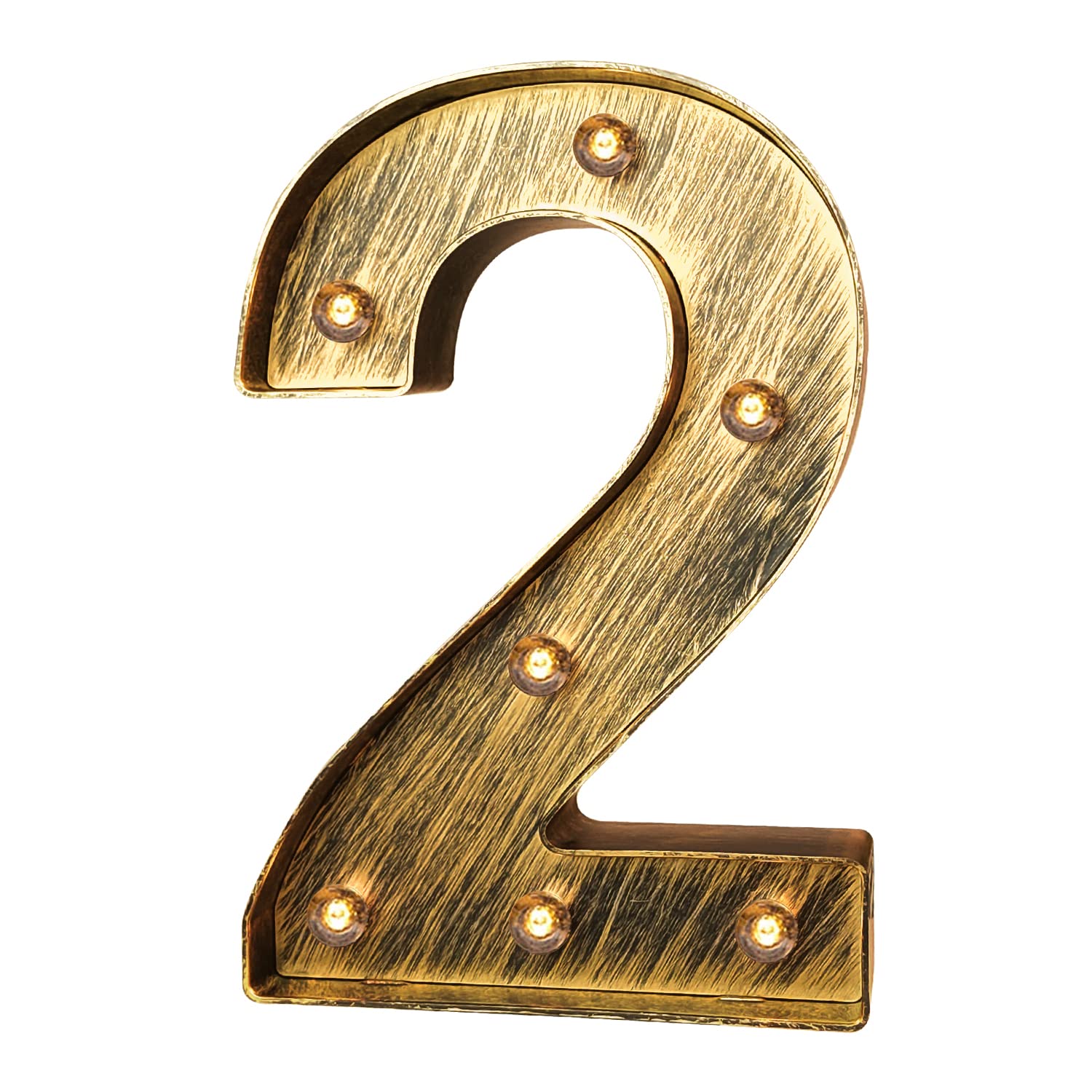 Golden Black Led Marquee Letter - Industrial, Vintage Style Number Sign for Cafe-(2)