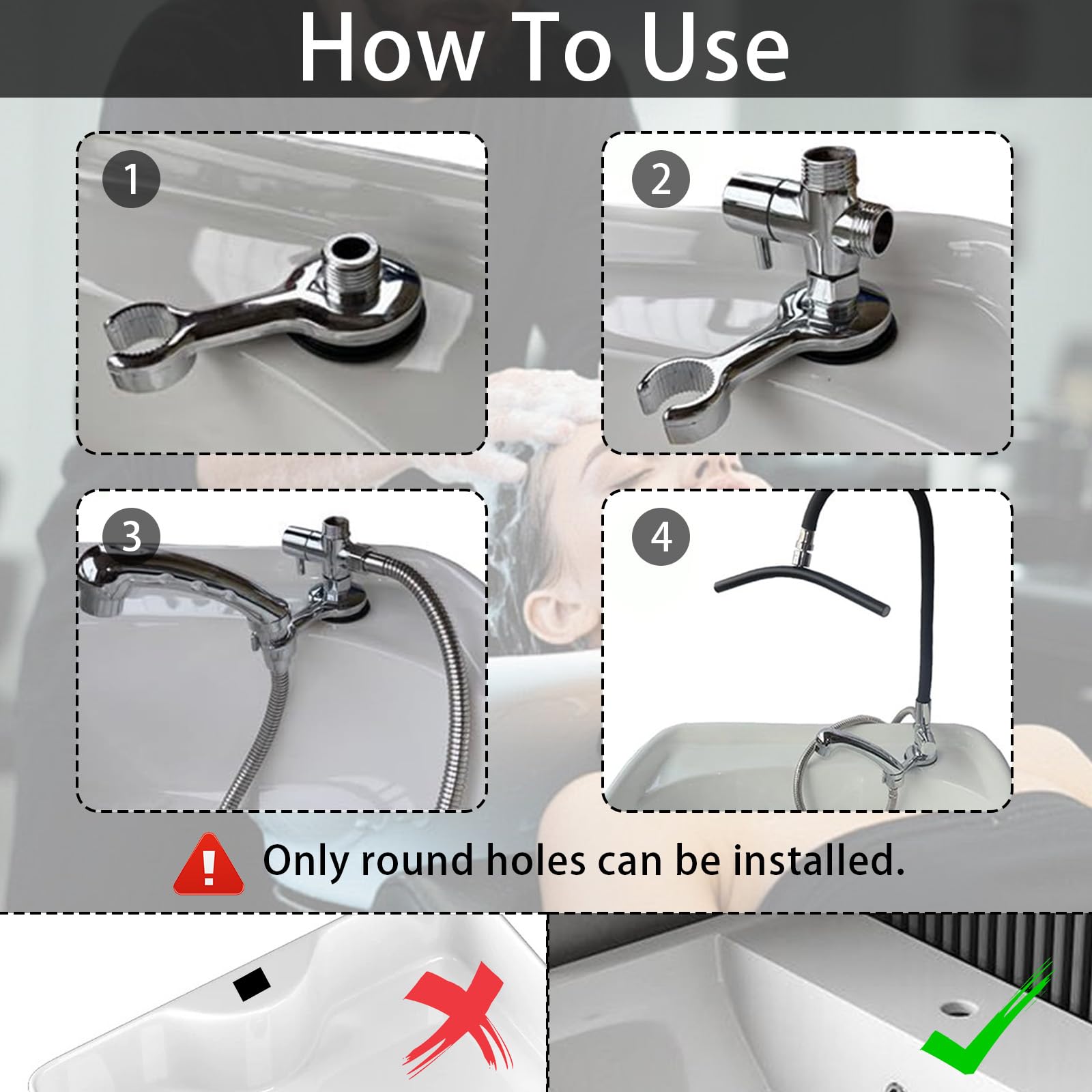 Head SPA Estante De Circulación De Agua, Marco de Equipo de Spa Head Ajustable Cabezal De Ducha para Lavabo De SPA Accesorios para Cama de Champú para Peluquería Equipo Salón Masajes