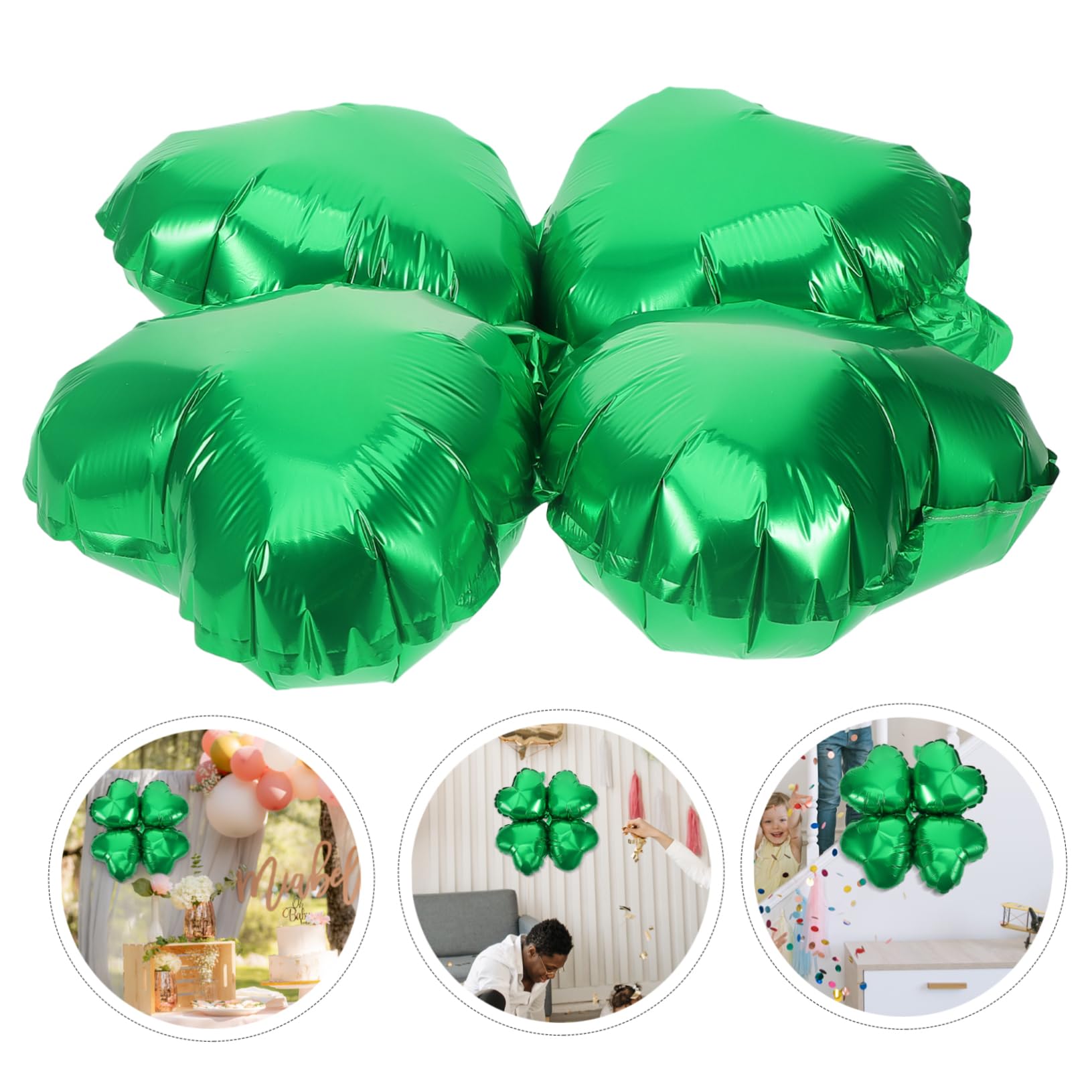 TOPBATHY 50 Palloncini Cuore Forma Fiora Verde in Alluminio Riutilizzabili e Sicuri per Decorazioni Festa e Festival, per Compleanni e Party