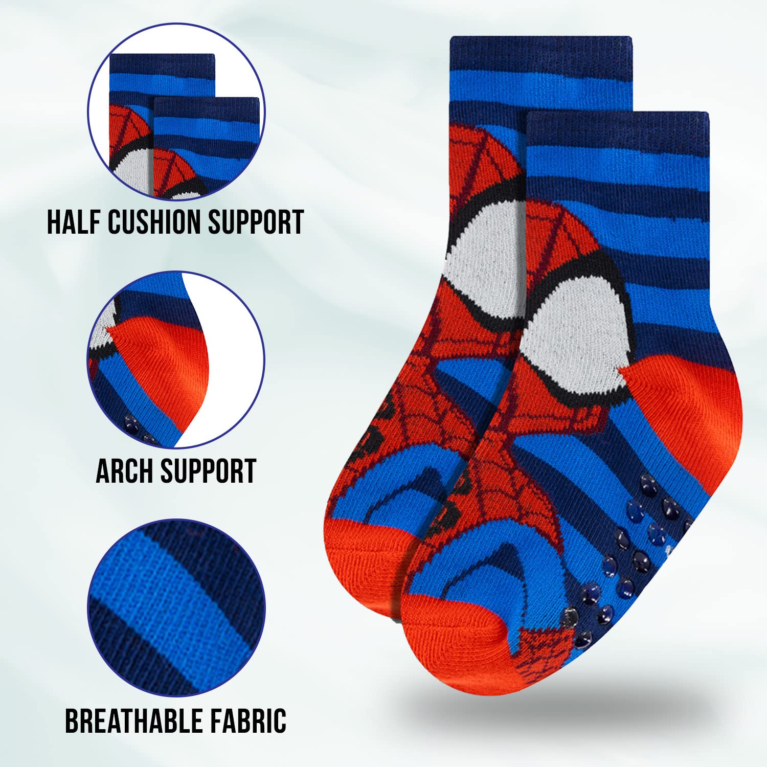 Spiderman Grip, skarpety dla małych chłopców, 10 sztuk, pająk man, maluch chwytak, niesamowity zestaw różnorodności Spiderman, różne