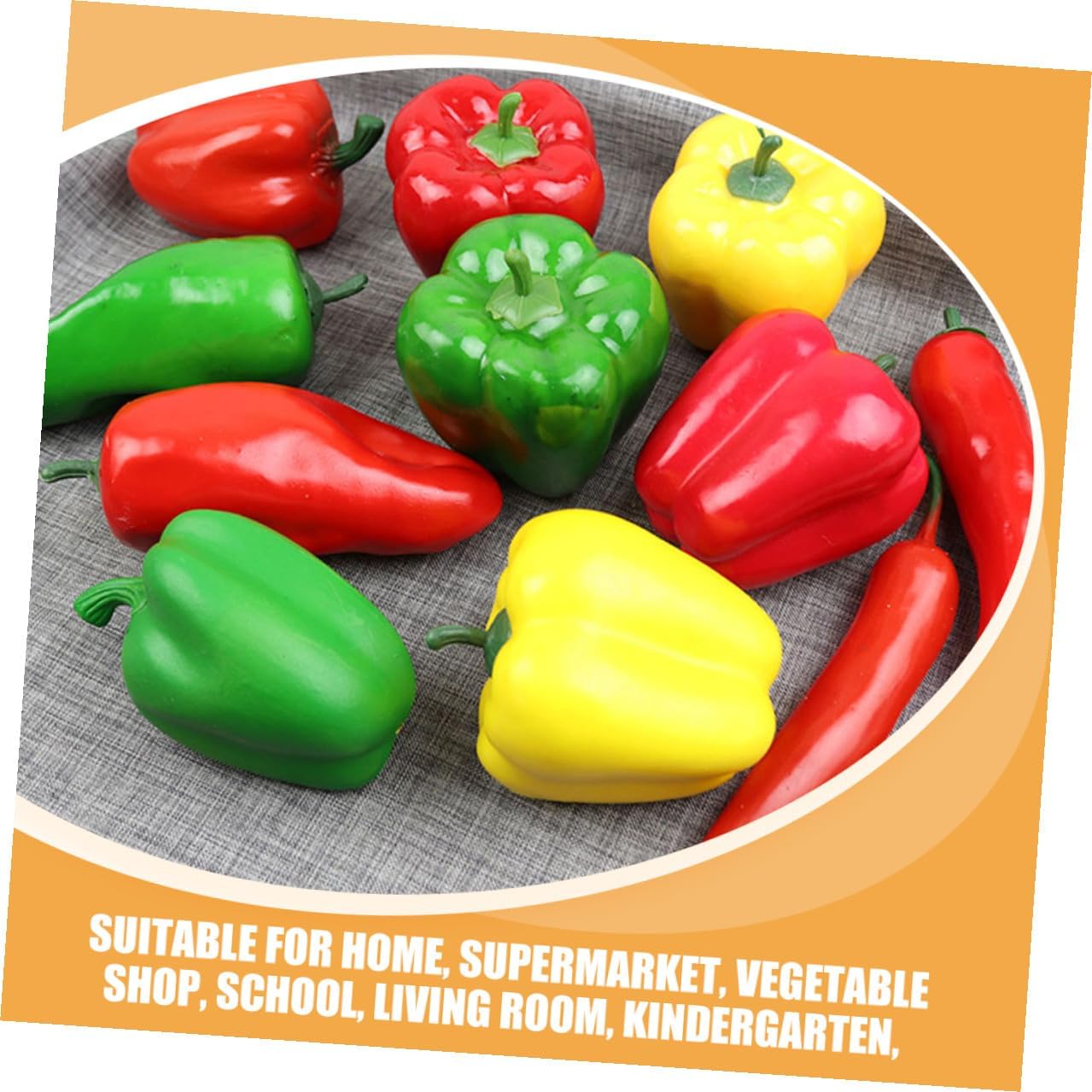 Artificial Bell Pepper Model 12pcs Expanded Polystyrene Kitchen Decor image 5