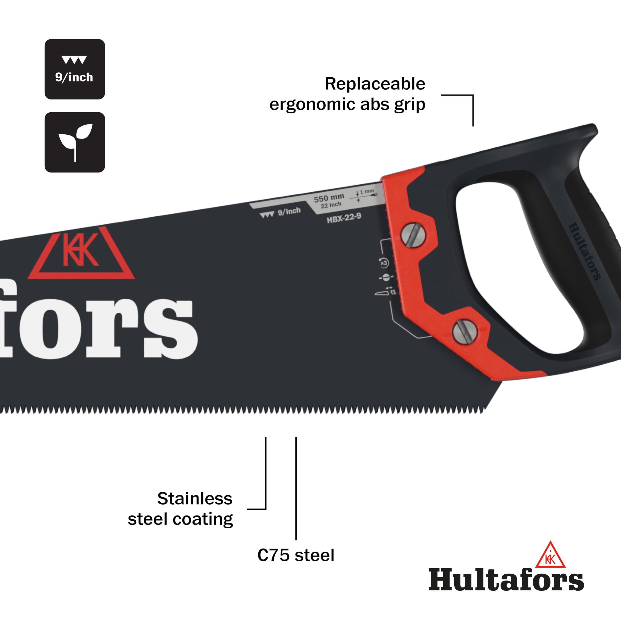 HULTAFORS-590904-Serrucho hbx-22-9-550mm-9TPI