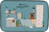 Vista 143 de Caroline's Treasures CK7824DDM - Tapete absorbente para secado de platos con diseño de bulldog inglés, rojo y blanco, para encimera de cocina, 14 x
