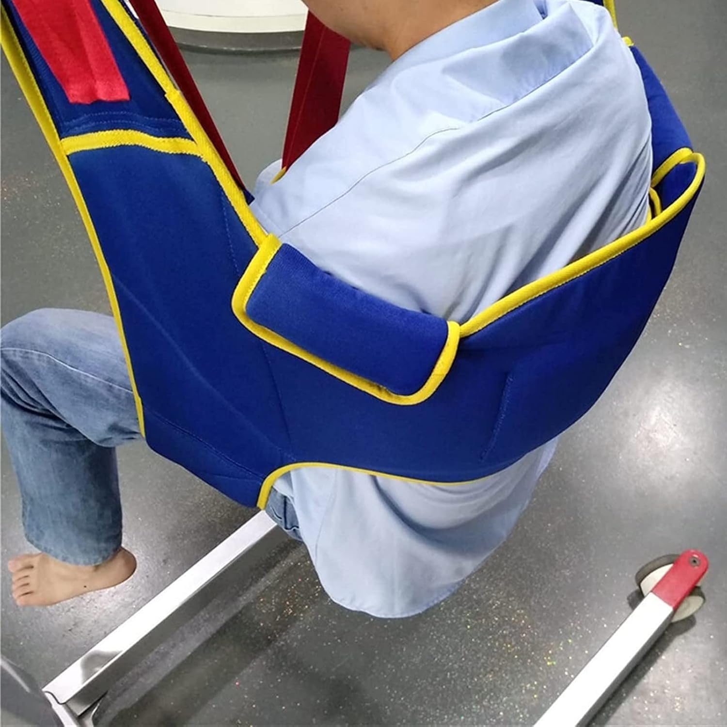 Arnes Gruas para Enfermería Personas Mayores,Ayudas Dinámicas Arnés con Cinturón de Protección de Cintura Engrosado,Arnés Elevación Paciente Cuerpo Comple,Eslinga Médica,Carga-230kg(Large)