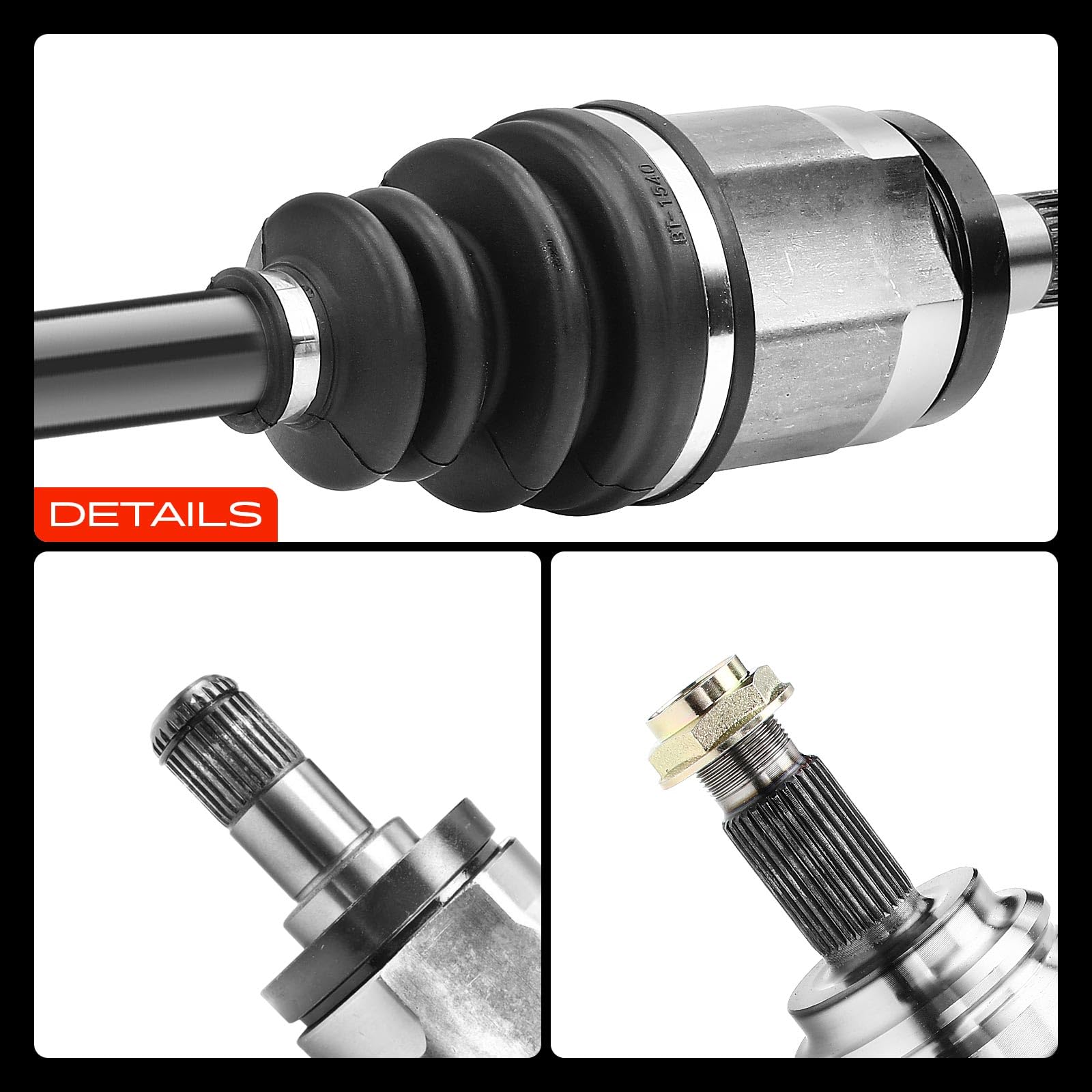 Frankberg Eje motriz Eje de transmisión sin ABS Ring Eje delantero Izquierda Compatible con X3 E83 2.0d-3.0d 2.5i-3.0i xDrive18-xDrive35 2003-2011 Replace# 31603450565