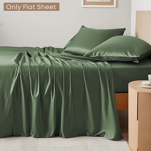 Miniatura 2 de LINENWALAS Sábana encimera tamaño King, 100% eucalipto Tencel, seda suave, tamaño King, sábanas superiores refrescantes de lyocell para cama de