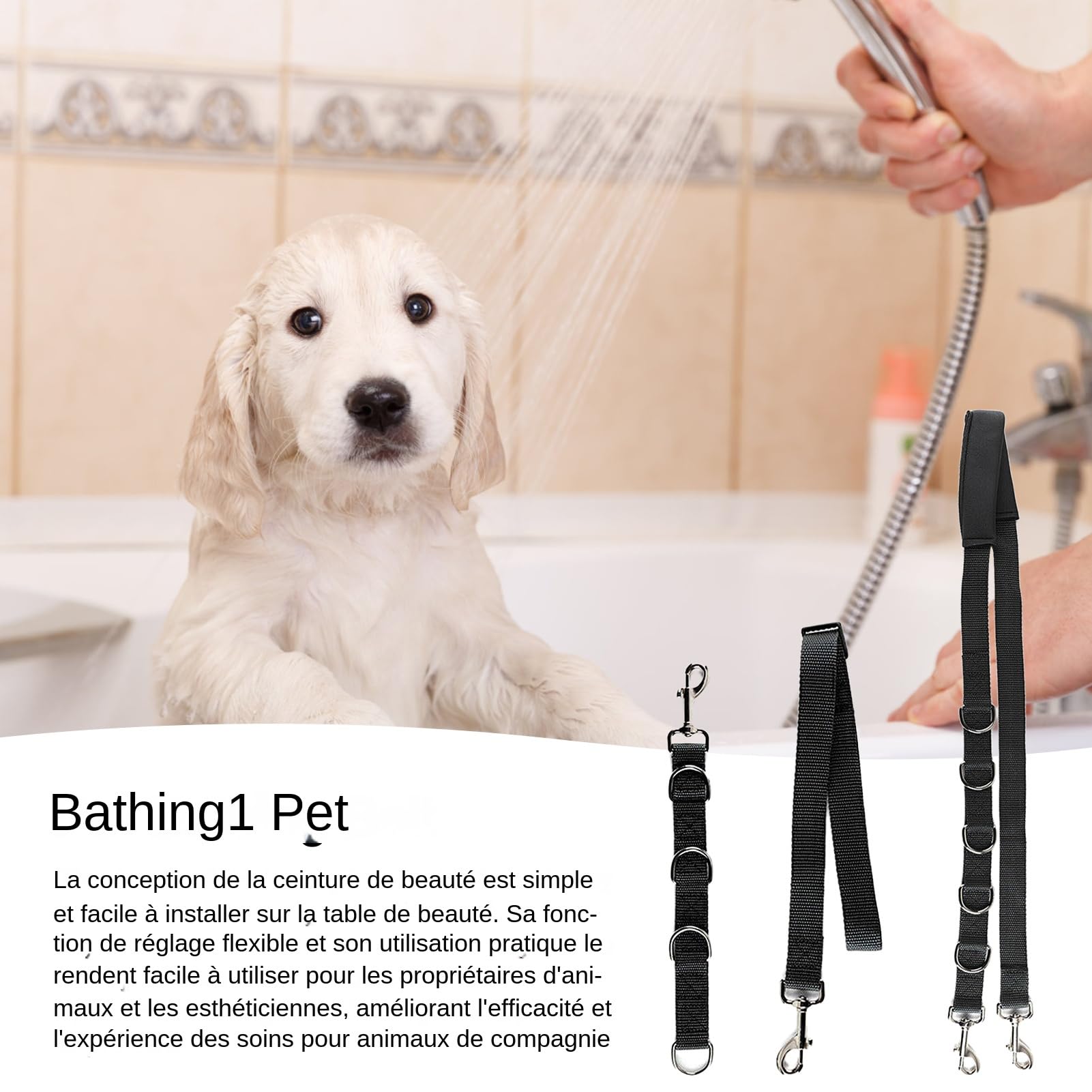 Paquet De 3 Sangles De Table De Toilettage Pour Animaux | Laisse À Boucle D'extension En Nylon | Sangle De Bras De Toilettage Pour Chien Et Chat, Accessoire De Table De Marié Sécurisé Et Réglable Pour