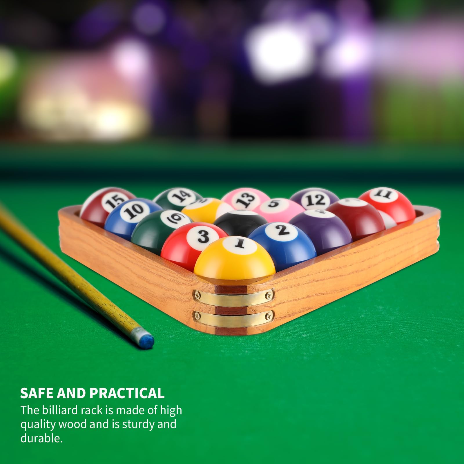 9 Ball Rack Solid Wood Pool Ball Racks Set - 8-Ball Triangle & 9-Ball ...