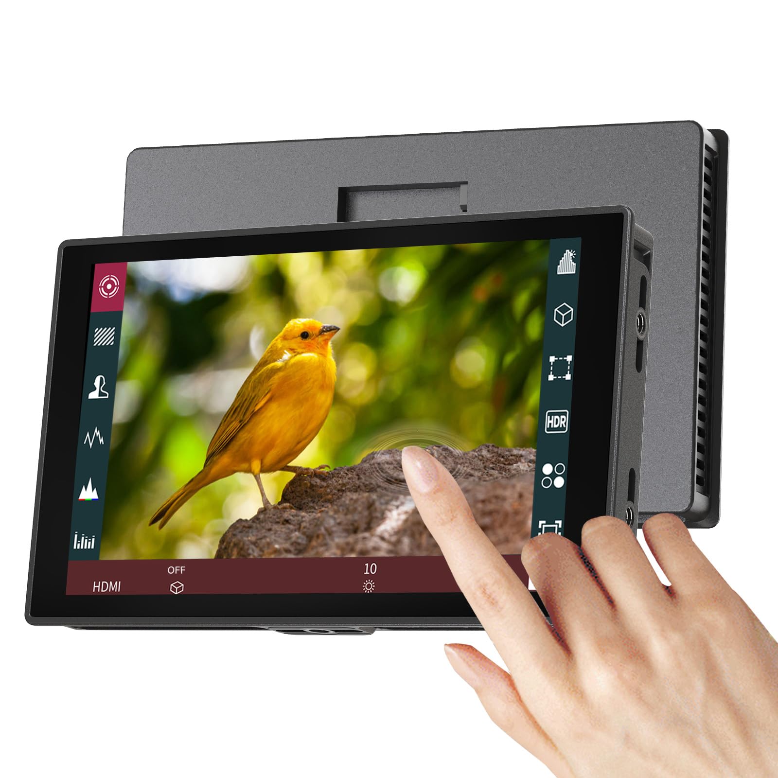 Portkeys HD7T Monitor da Campo per Fotocamera 7" Touchscreen, Schermo ad Alta Luminosità 1000 Nits con Tasti di Scelta Rapida, Compatibile con DSLR