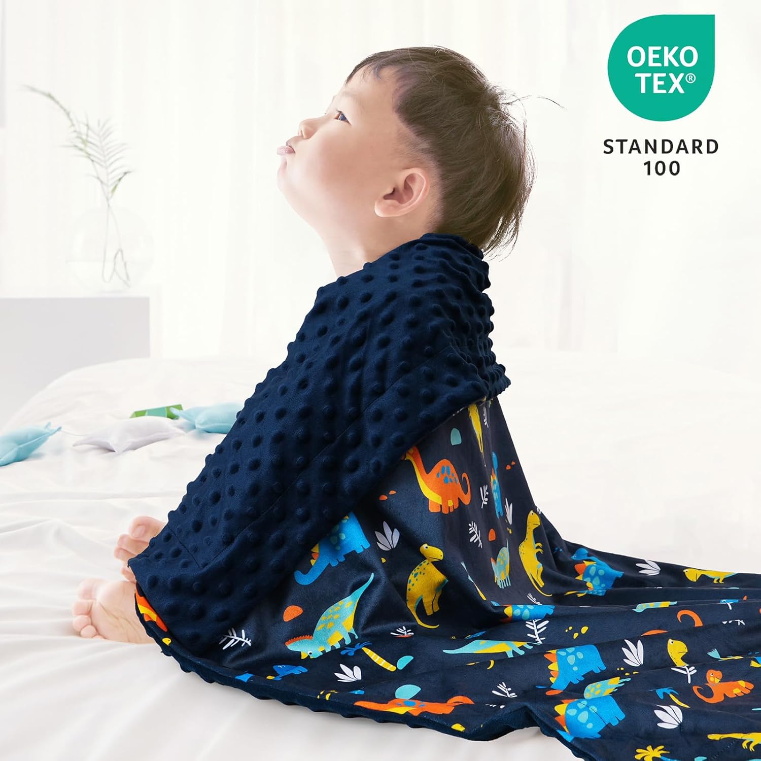 david's kids Micro Fleece Minky Baby Blanket for Boys with Double Layer and Soothing Raised Dots, Breathable and Soft Lightweight Receiving Blanket for Newborns, 50x60 Inches, Space