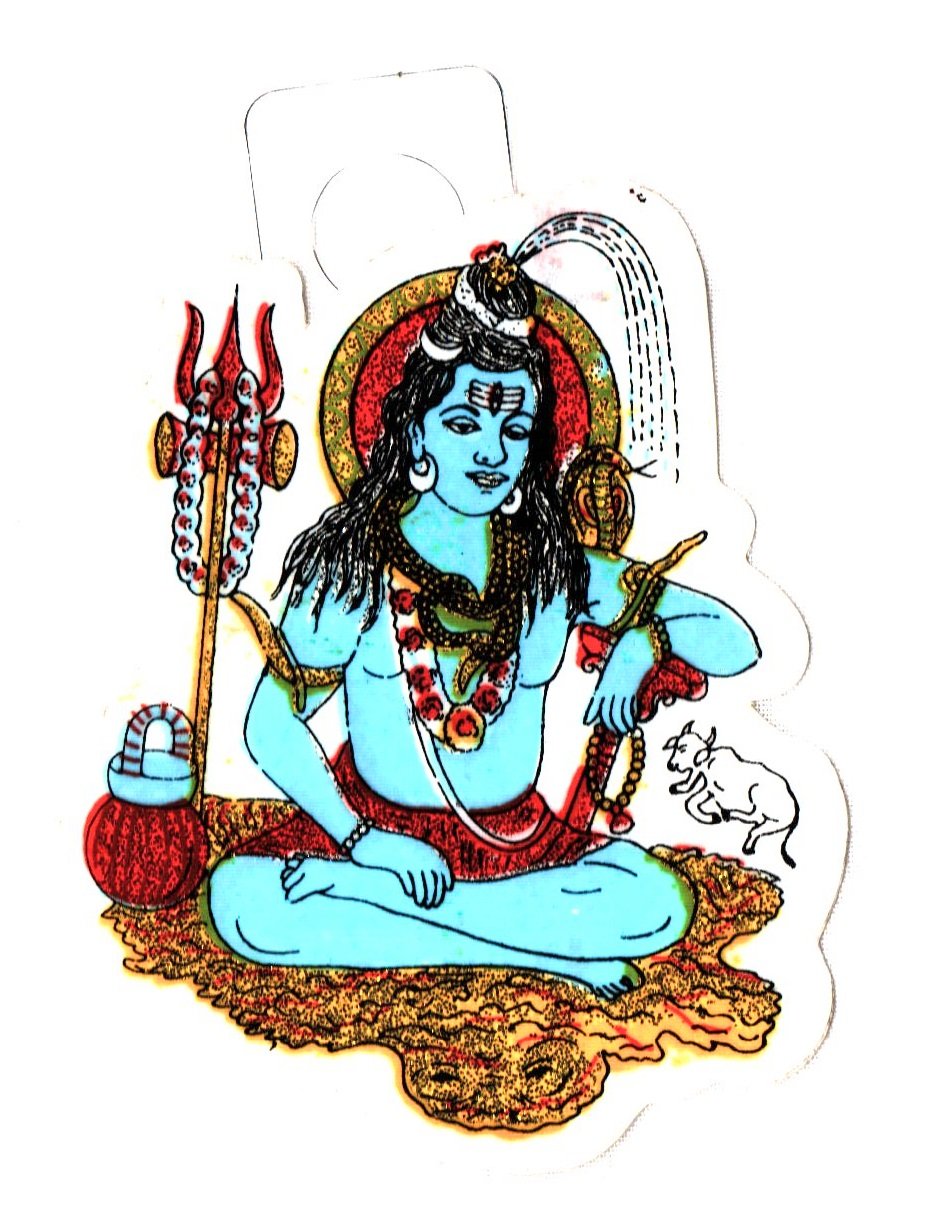Indiabazaar Traditional Lord Shiva Glitter Sticker - Adhesive Sticker – Hindu Religious Sticker