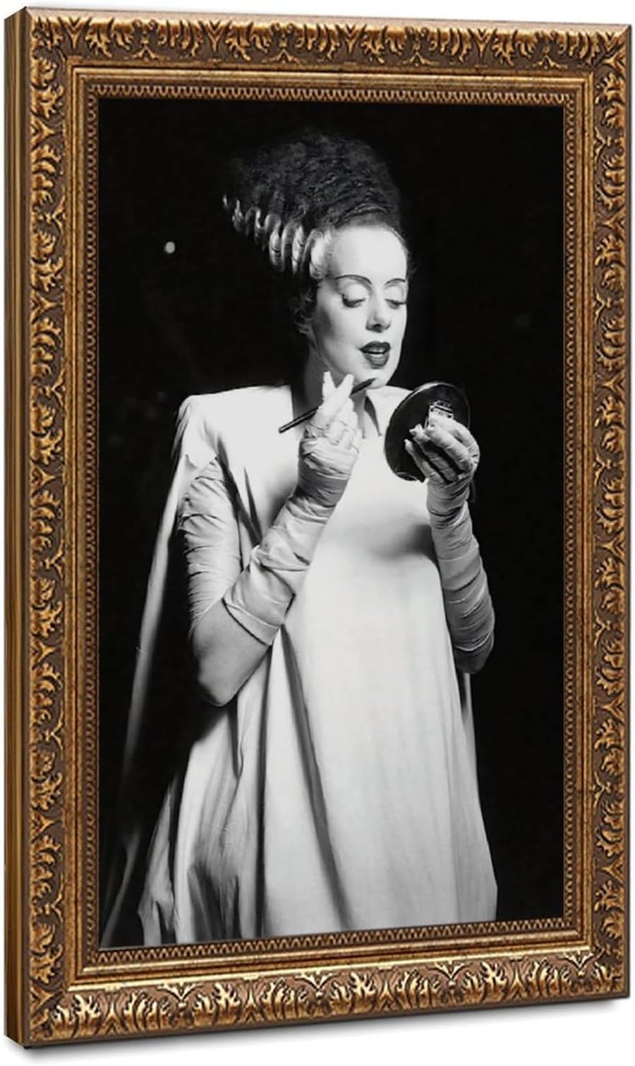 Frankenstein Bride Doing Her Makeup Portrait Posters Prints Canvas Deco Paintings Vintage Wall Art For Offices Living Rooms And Bedrooms Hanging Frame 24" L X 36" W