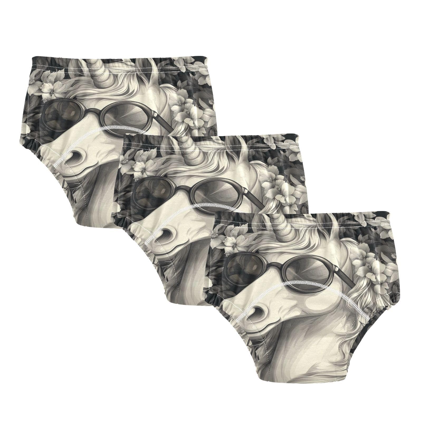 Coikll Horse with Sunglasses Toddler Training Underwear Waterproof Baby Pee Pants -5T