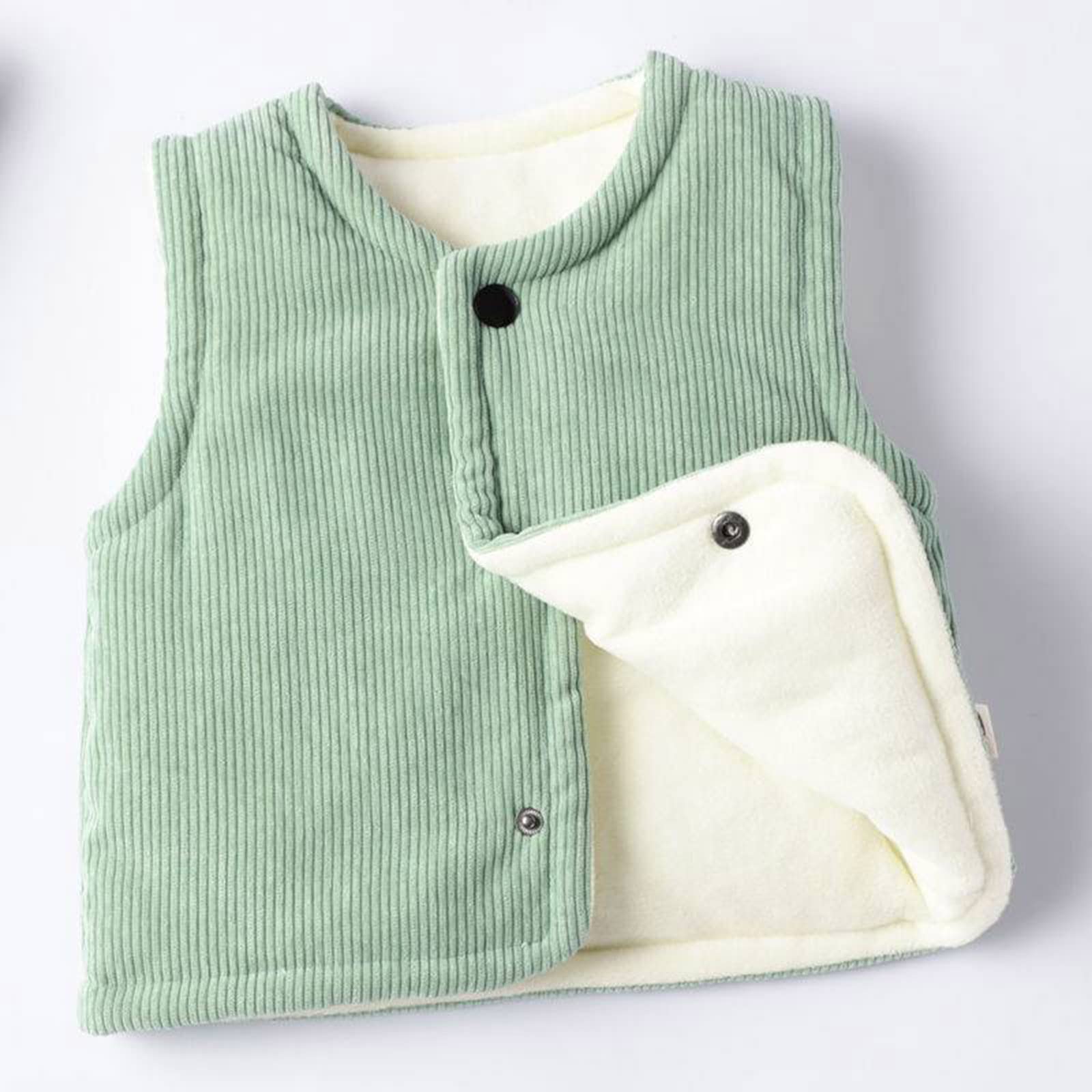 Kids Child Toddler Baby Boys Girls Sleeveless Winter Coats Jacket Vest Outer Outwear Coats (Green, 12-18 Months)