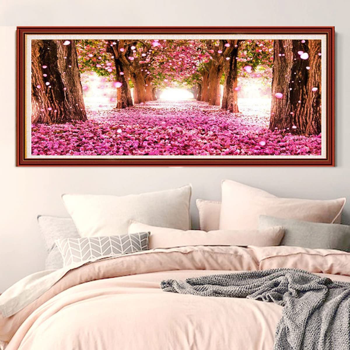 Instarry 5D Diamond Painting Kit Completo Fiore di Ciliegio Disegni con Diamantini Accessori Casa Arredamento 150x60 cm