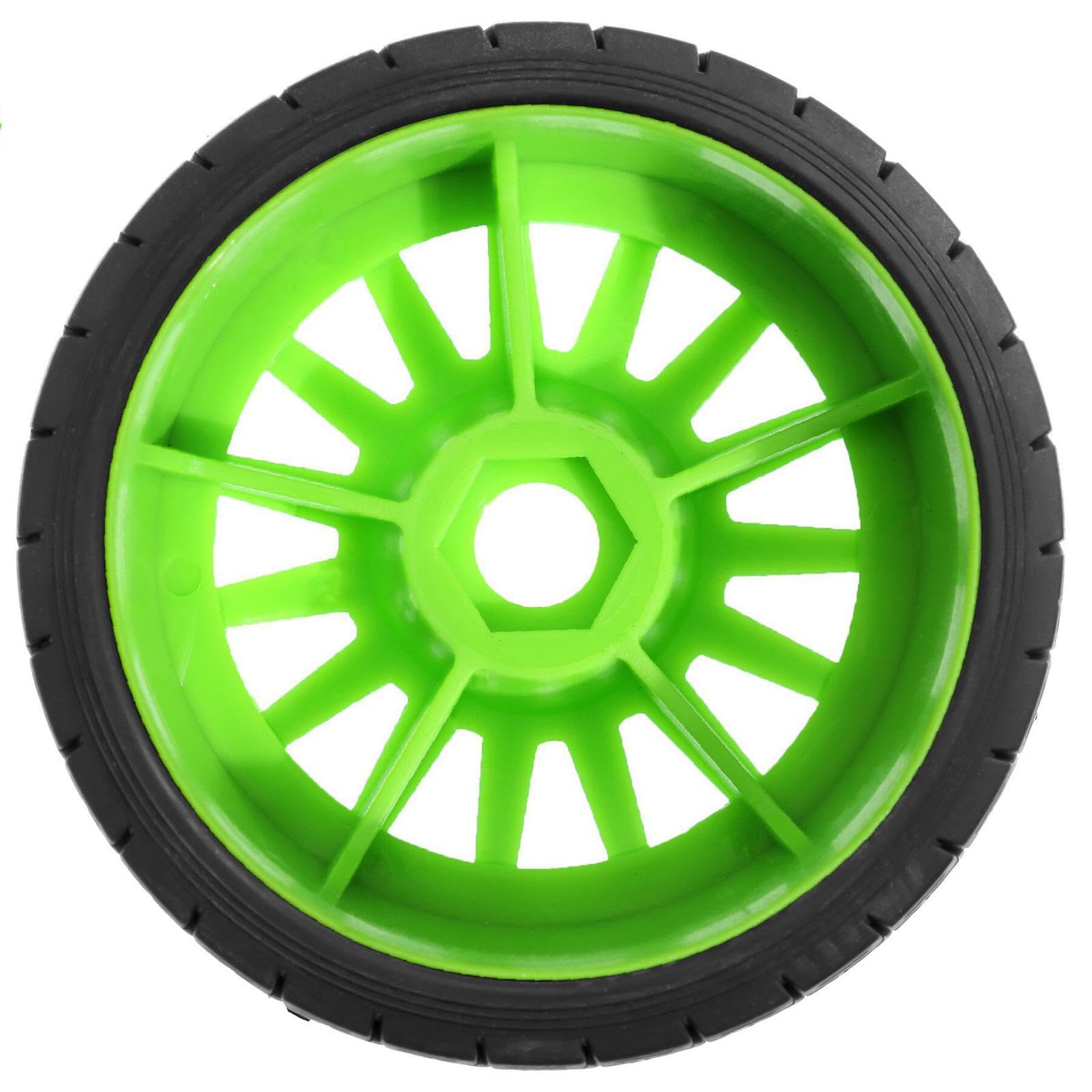 4 Pezzi Pneumatici per Auto RC Gomme per Auto Radiocomandata Ricambi per Rally Ruote di Aggiornamento Realizzati in PP per Lunga Durata Adatto per, Esagono Verde