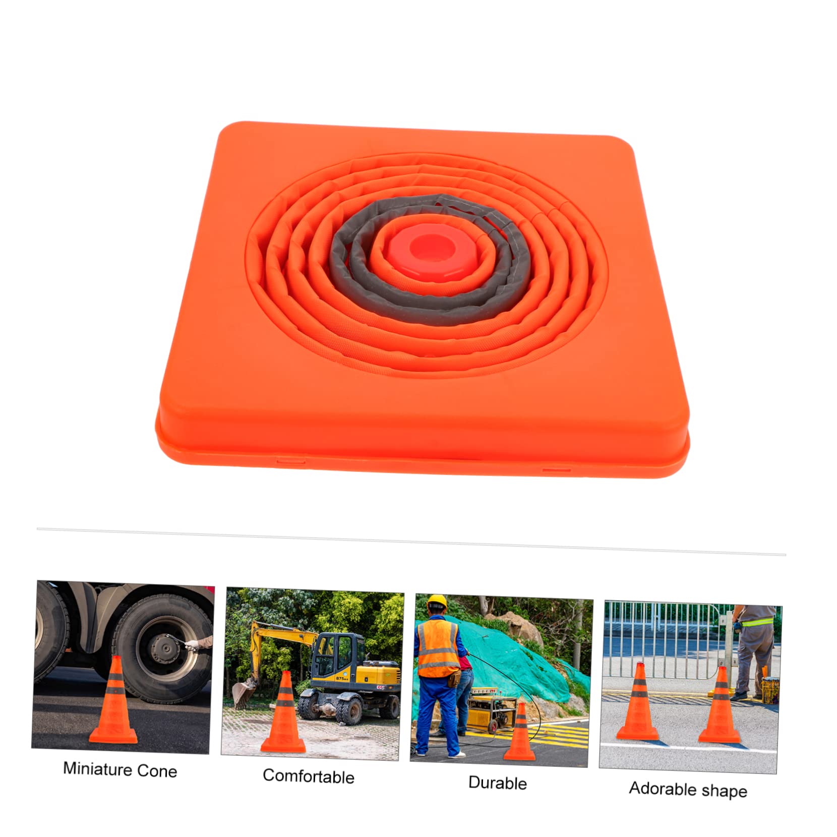 Mikikit Lot De 2 Cônes De Signalisation Extensibles 45 Cm Pliables en PP Imperméable Résistant Aux Intempéries pour Sécurité Routière Et Entraînement Sportif