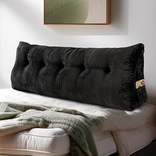 TerriTrophy Almohada triangular de cuña para cabecero grande con soporte de posicionamiento y funda extraíble