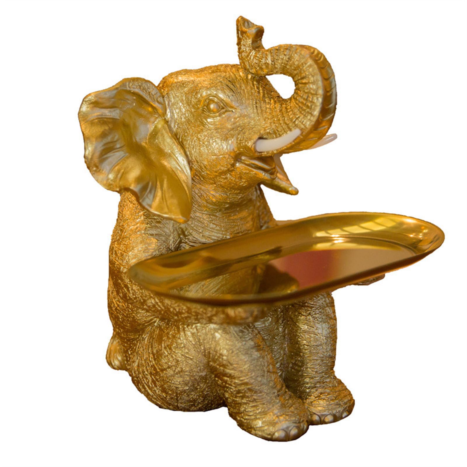 Statua Ciotola Chiave Decorazione Dell'elefante Vassoio in Acciaio Inossidabile Kulptur Figura Decorazione Moda, Tessile Per La Casa, Multifunzione, Scrivania Elefante Buono Come Regalo,D'oro
